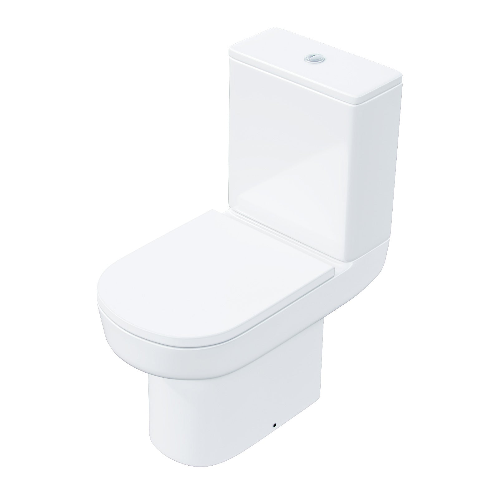 Spa White Rimless Close Coupled WC Toilet Open Back Pan & Soft Close Seat