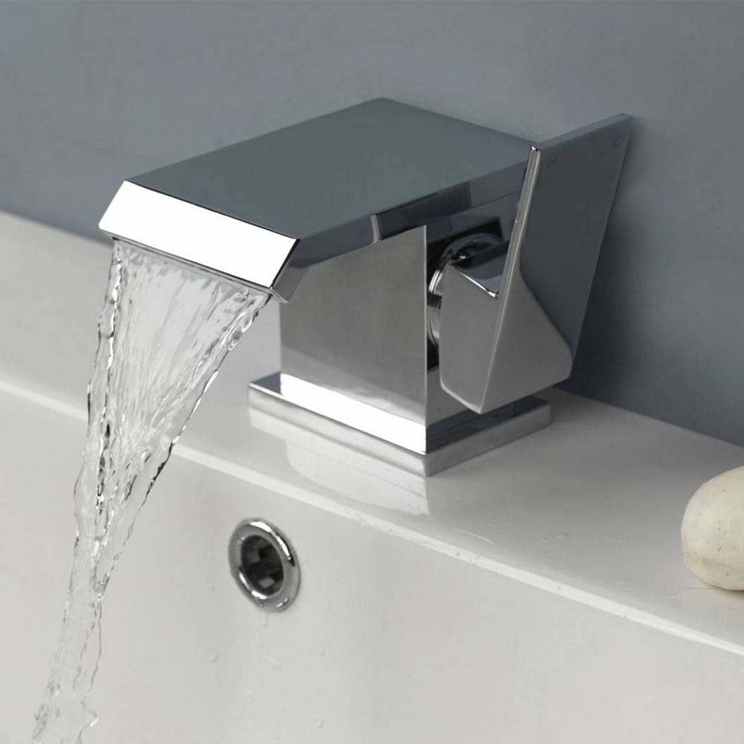 Devon Square Chrome Bath Waterfall Basin Mixer Tap