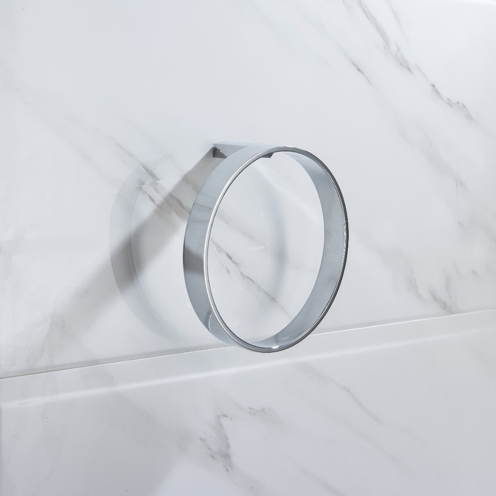 Wall Mounted Modern Round Brass Towel Ring Chrome