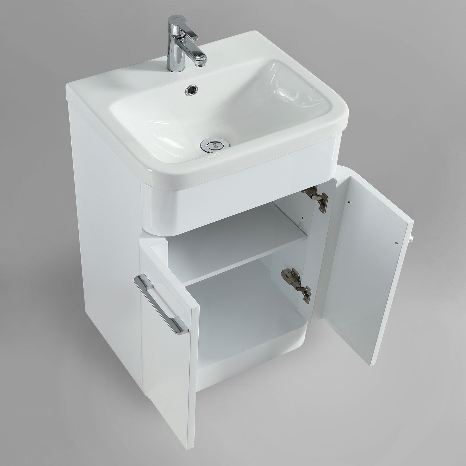 Basin Vanity Cabinet 500mm and Rimless Toilet with Seat White