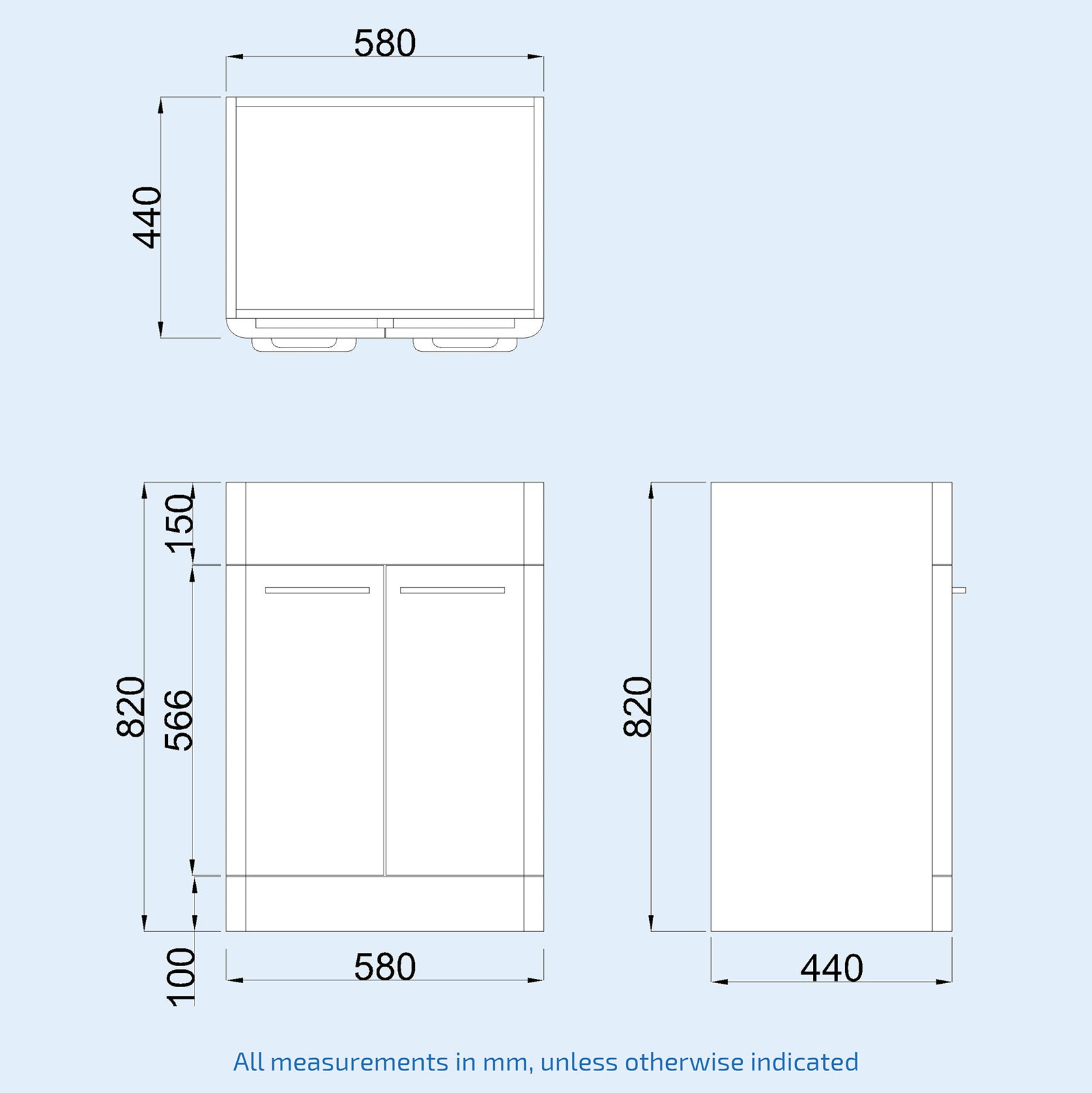 Afern 600mm Freestanding Modern Gloss White Flat Packed Vanity Unit with Close Coupled Toilet