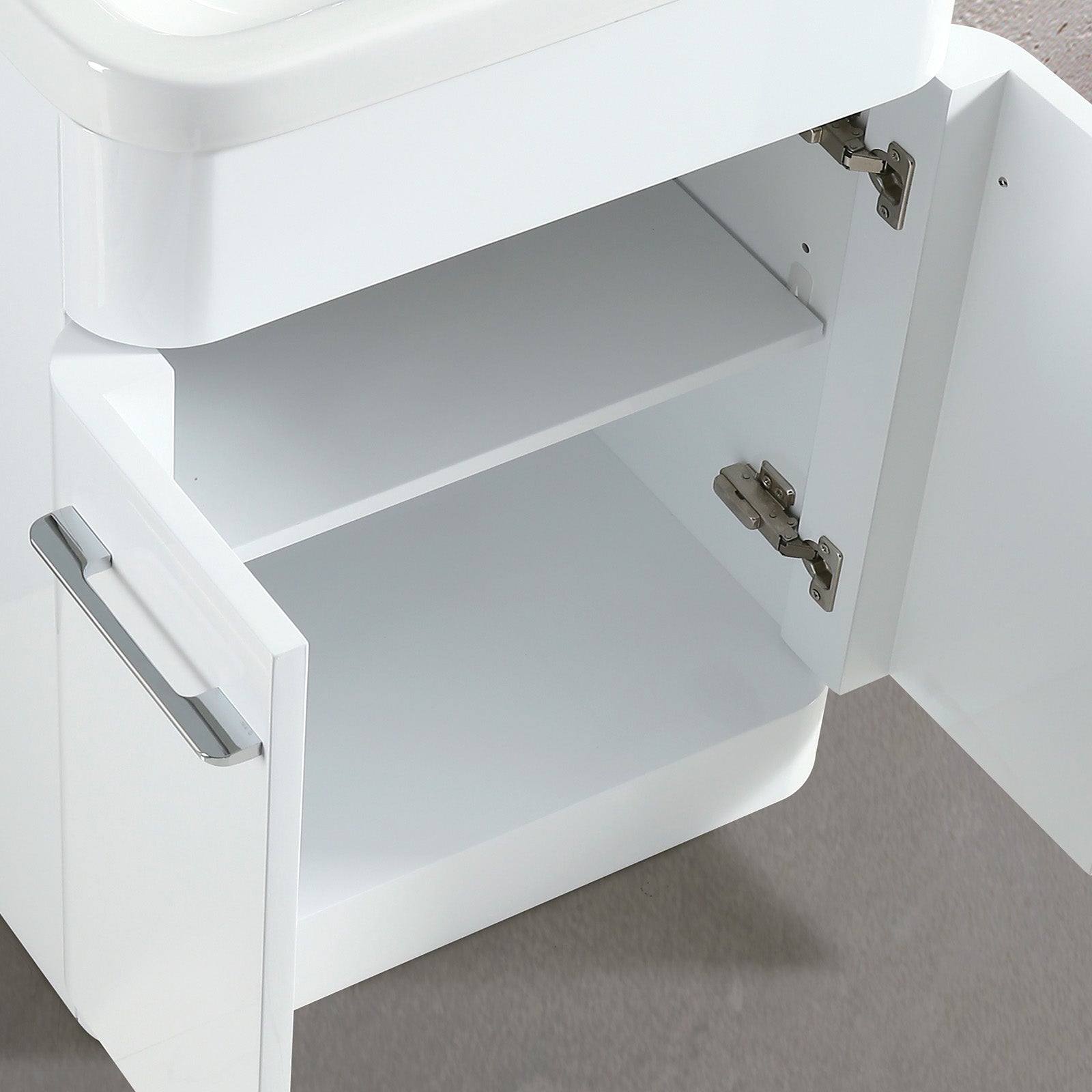 Afern 600mm Freestanding Modern Gloss White Flat Packed Vanity Unit with Close Coupled Toilet