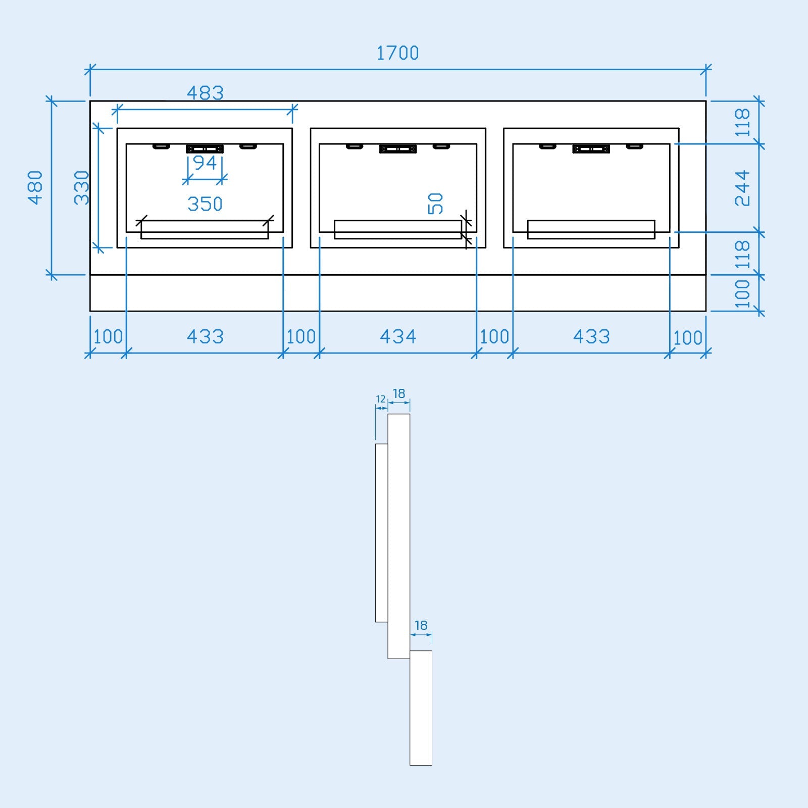 White 1700mm Magnetic Door Durable PVC Front Bath Panel