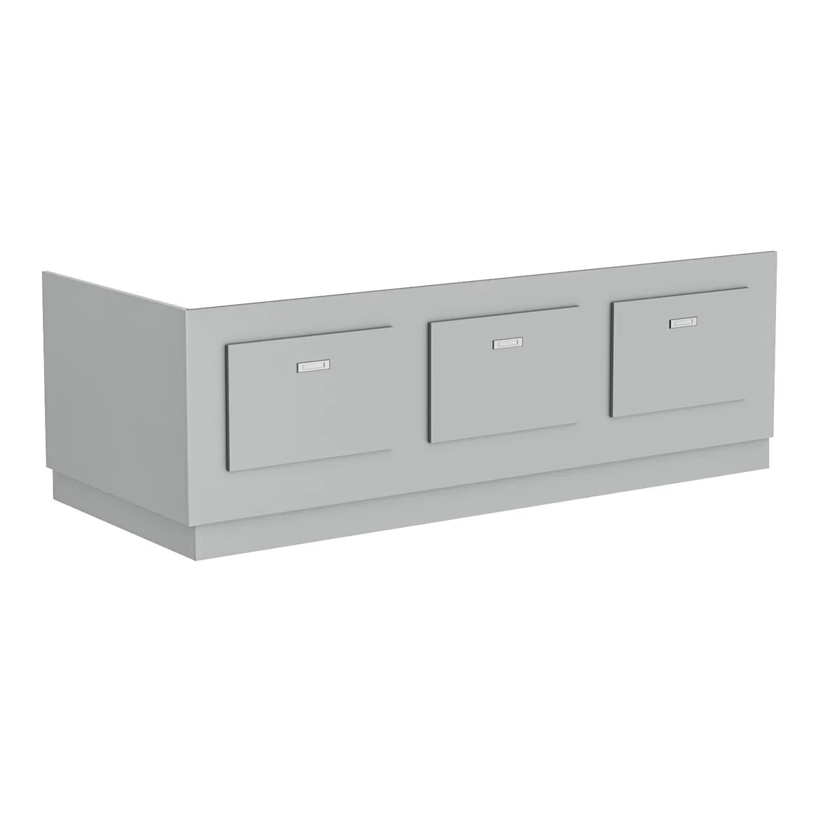 Matte Grey 1700mm Magnetic Door Durable PVC Front and End Bath Panel