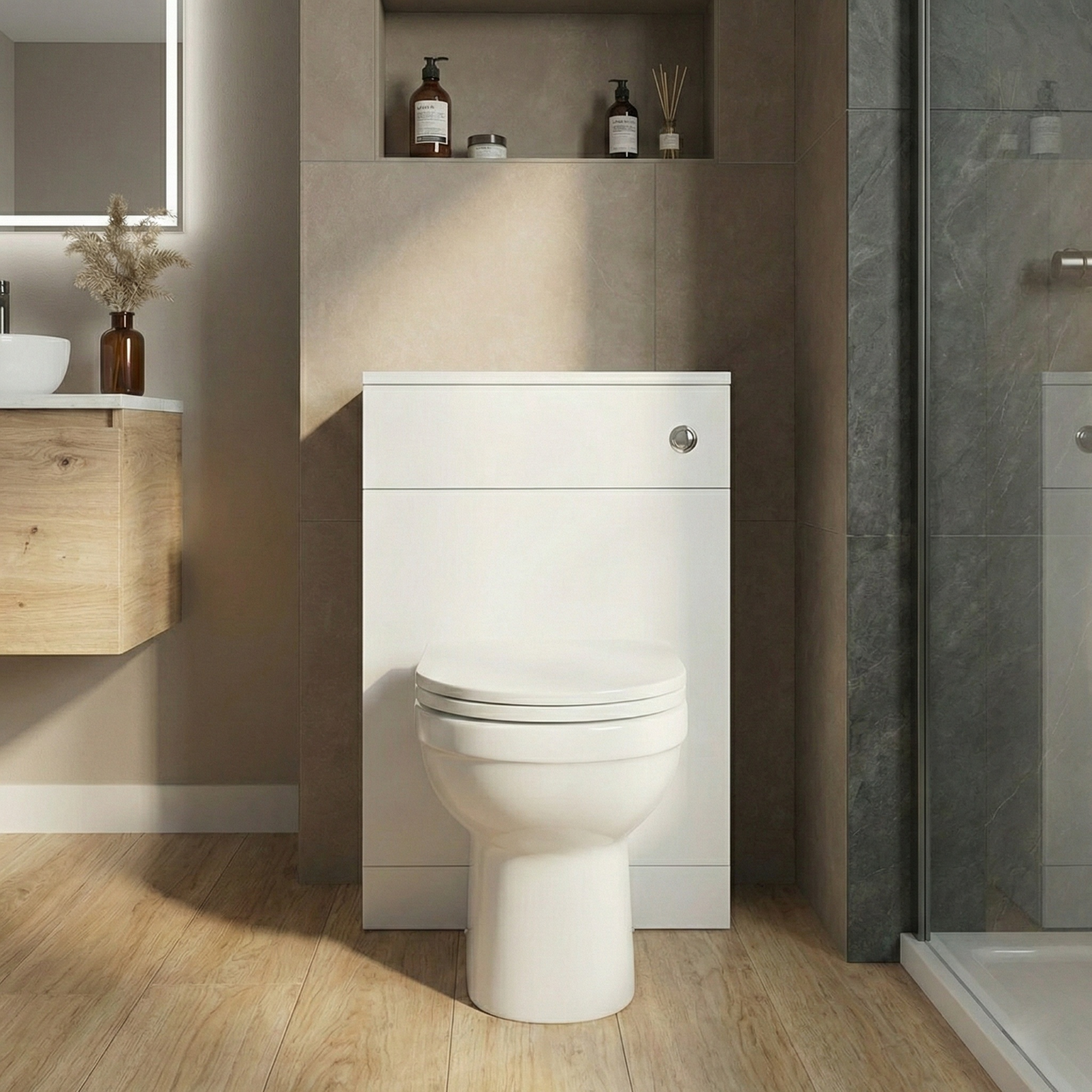 Melbourne White Back To Wall WC Toilet Unit + Soft Close Seat
