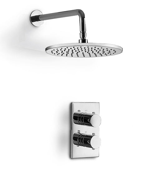 Lily 2 Dial 1 Way Round Set - Wall Mounted Head