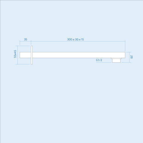 Bathroom 2 Dial 2 Way Square Concealed Thermostatic Valve - Shower Slim Head & Handset