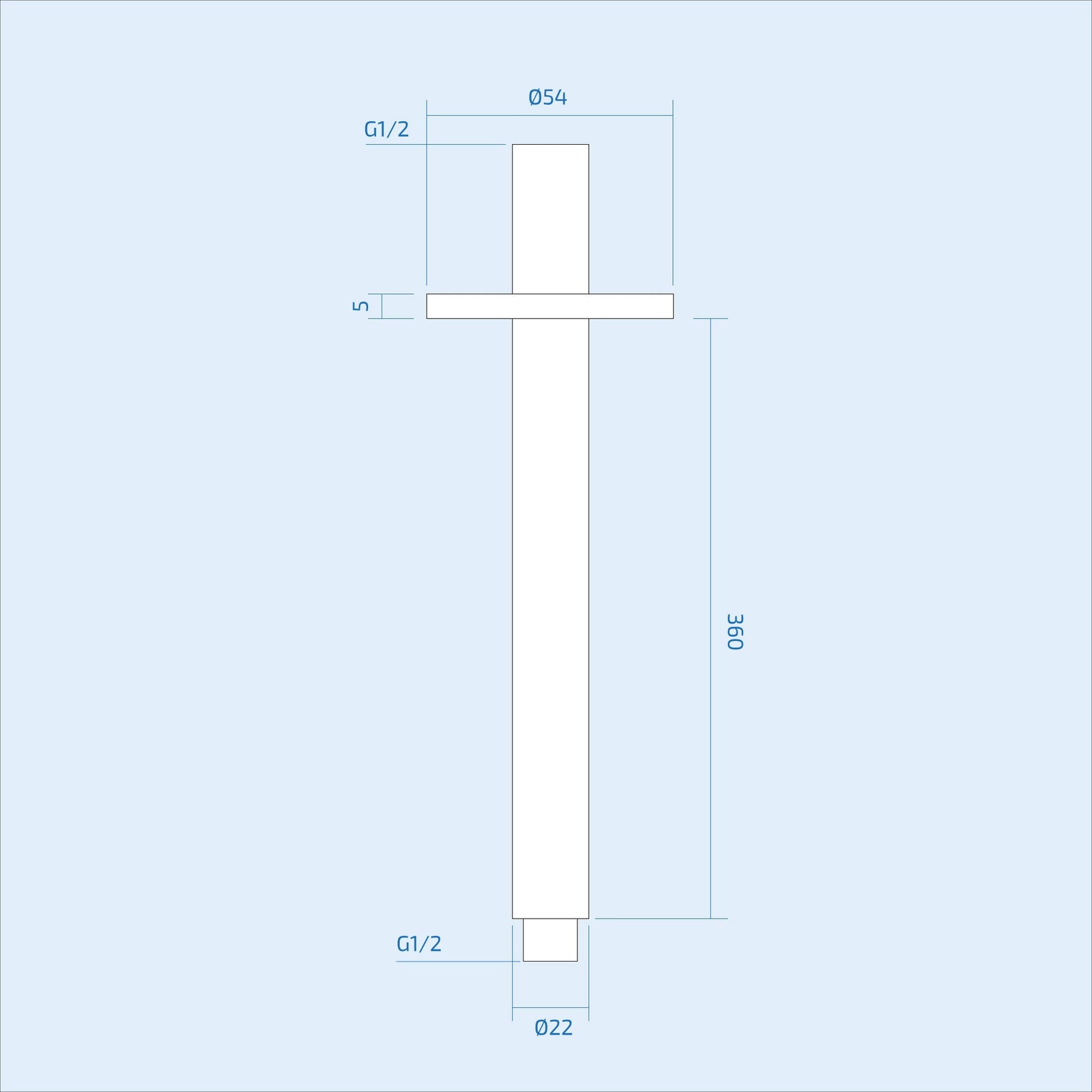 Round 360mm Ceiling Shower Arm