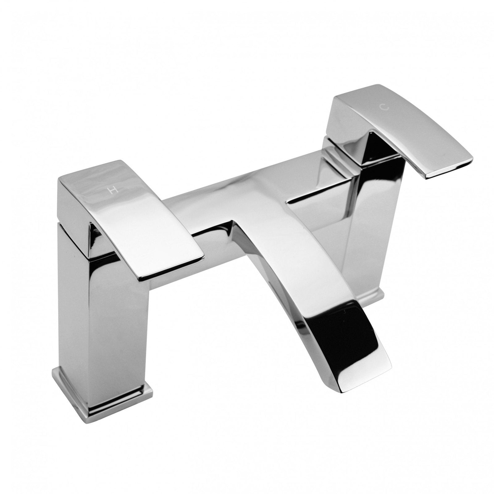 Arke Modern Chrome Waterfall Bridge Deck Mounted Bath Filler Tap & Waste