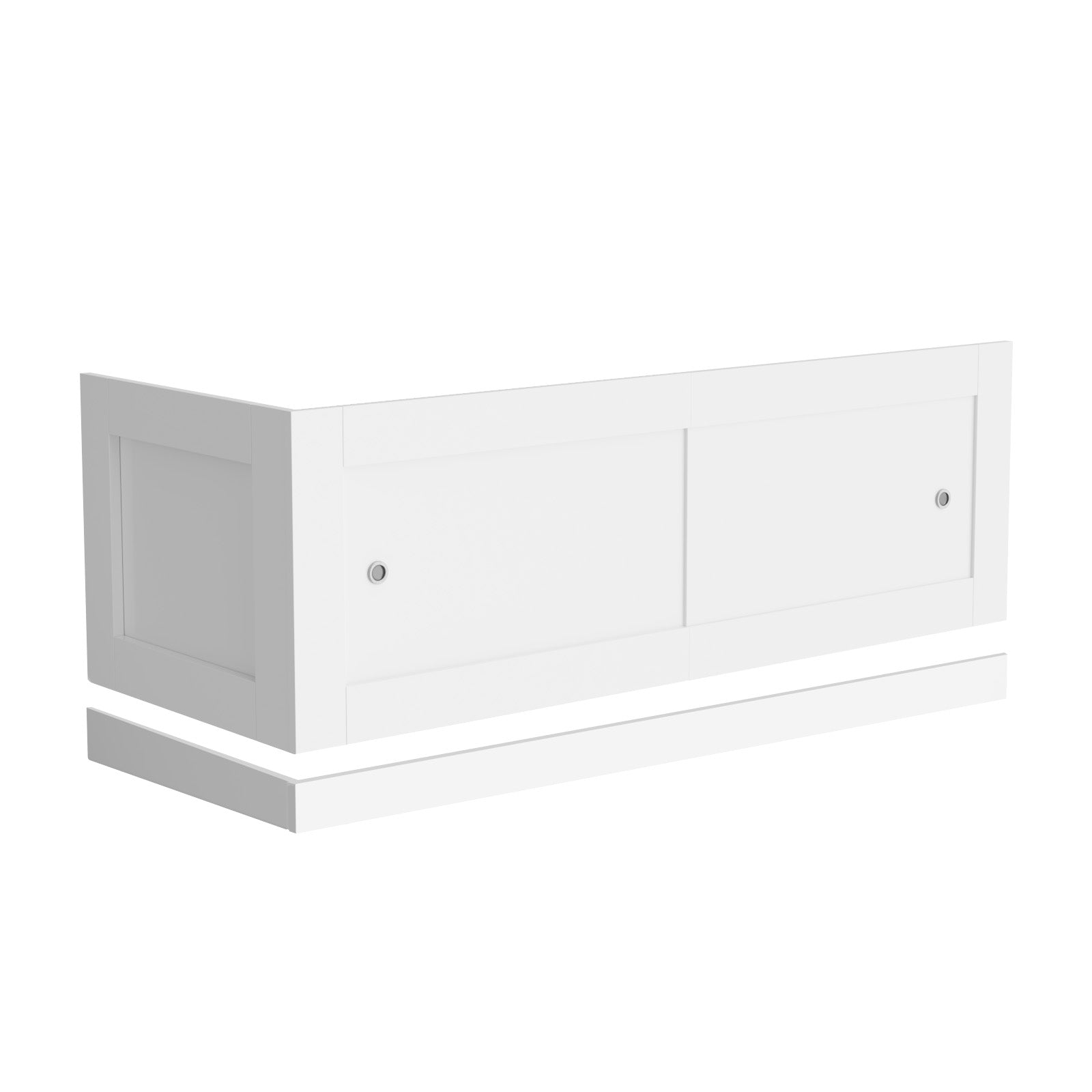 White PVC 1800mm 2 Sliding Doors Bath Front Panel & 800mm End Panel