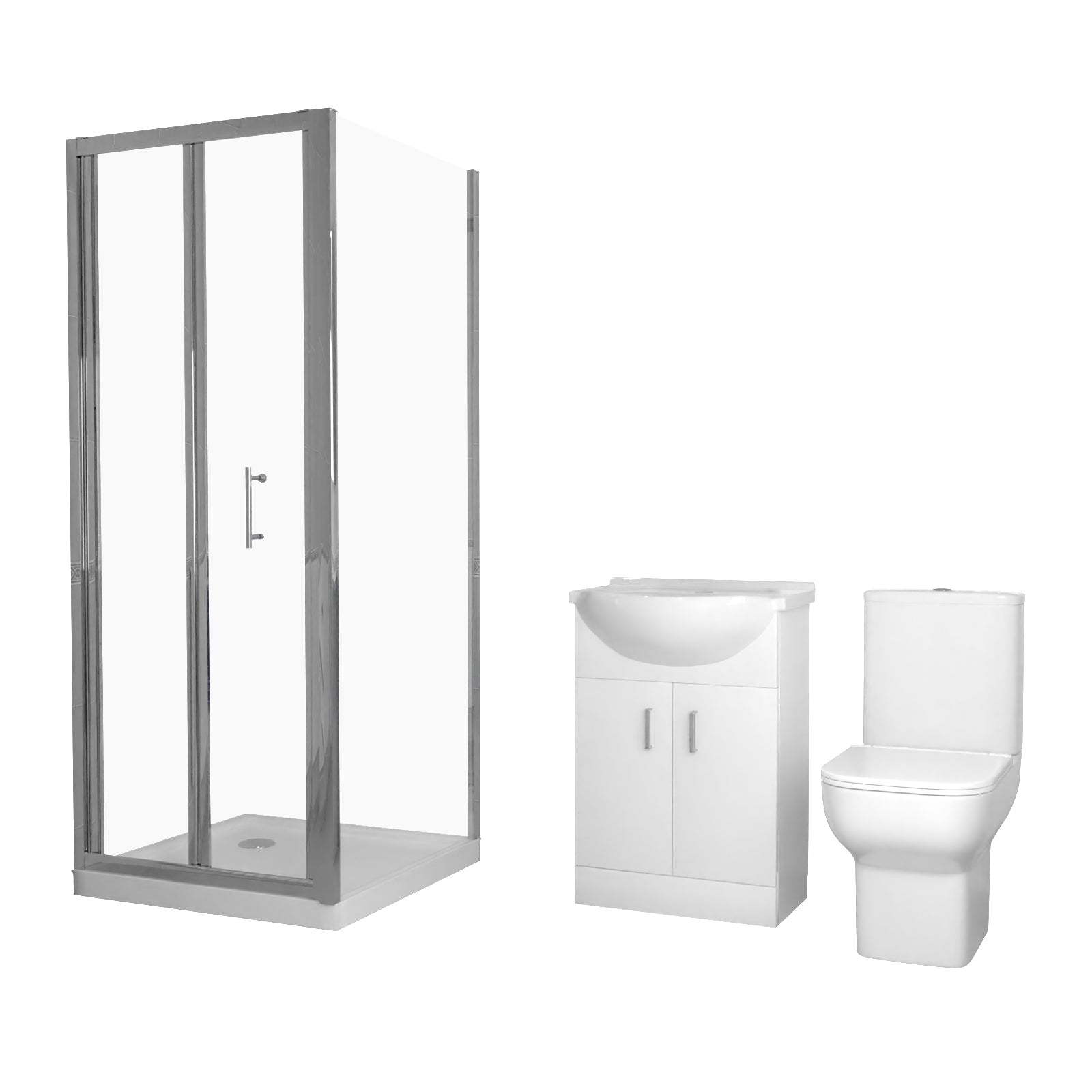 Ellen 760mm Shower Enclosure, Side Panel, 550mm Vanity Unit & Close Coupled