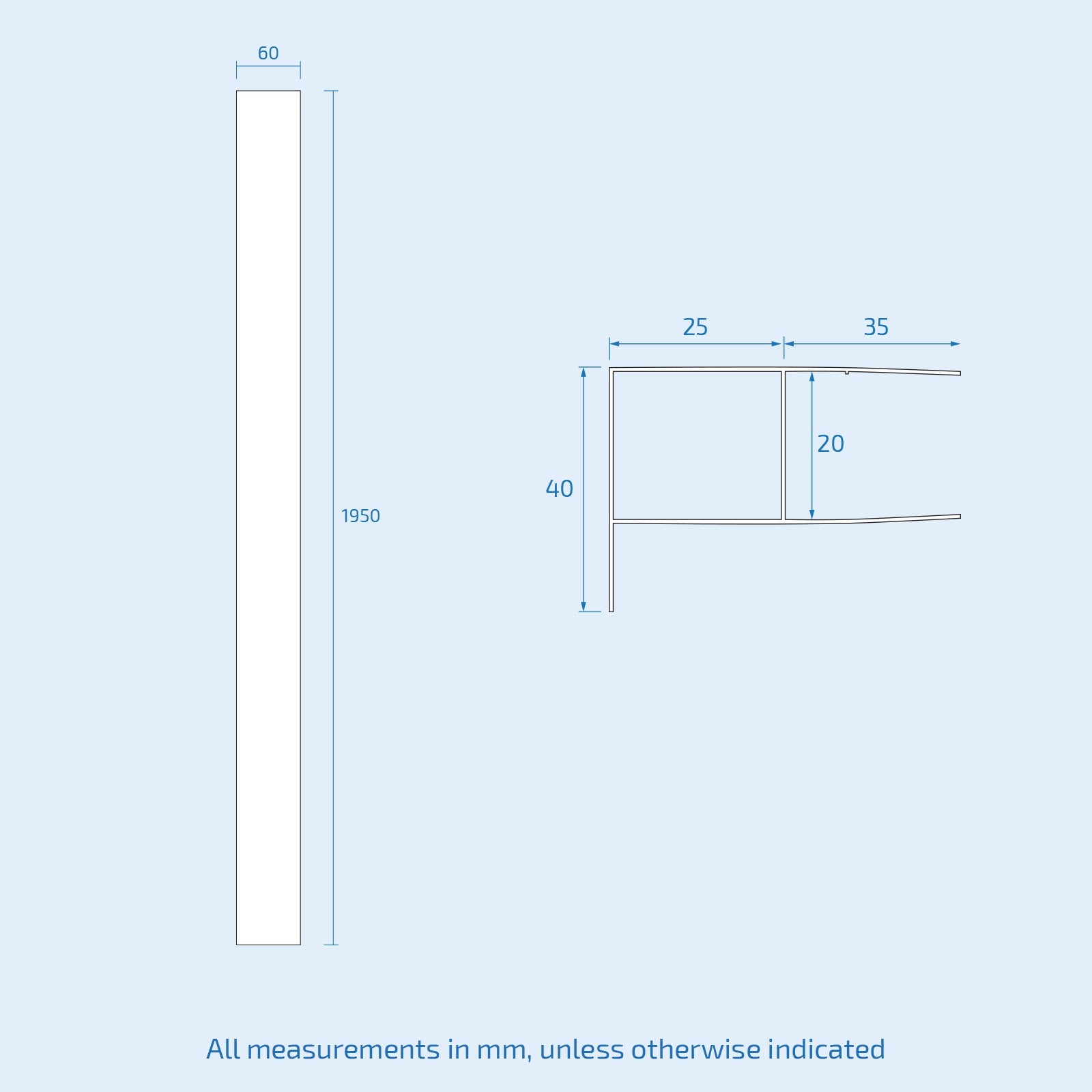 1950mm Chrome Profile Extension Up To 20mm Wall Adjustment Kit Shower Enclosures