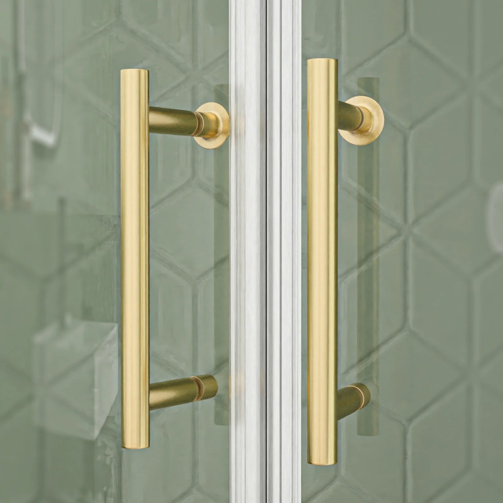 Round 195mm Brushed Handles with 145mm Bolt Distance - Set of 2