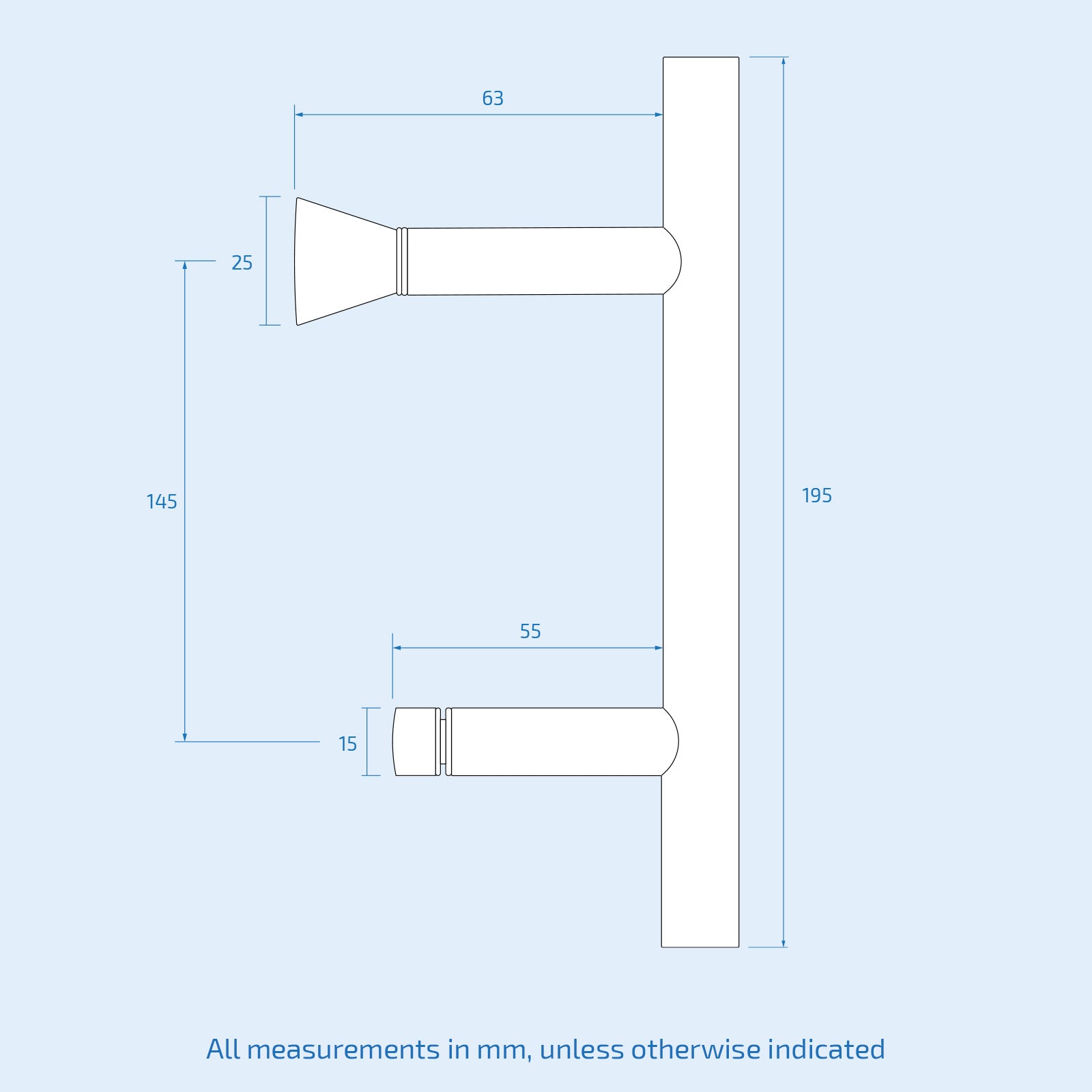 Rounded Shower Enclosure Stainless Steel Door Handle
