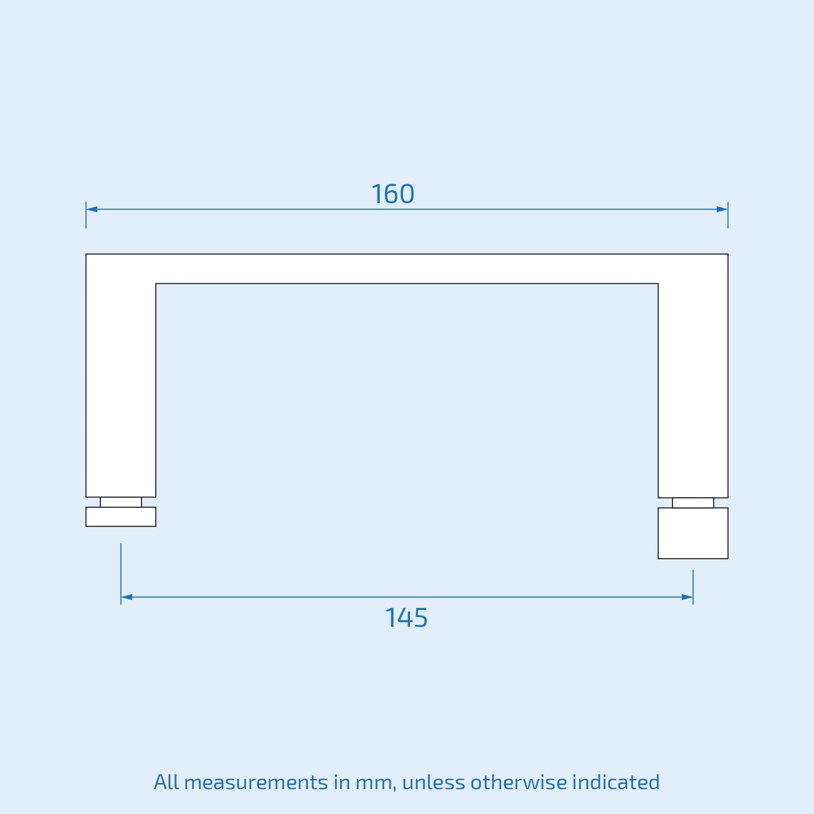 A Pair of Universal Rounded Chrome 160 mm Shower Door Handles