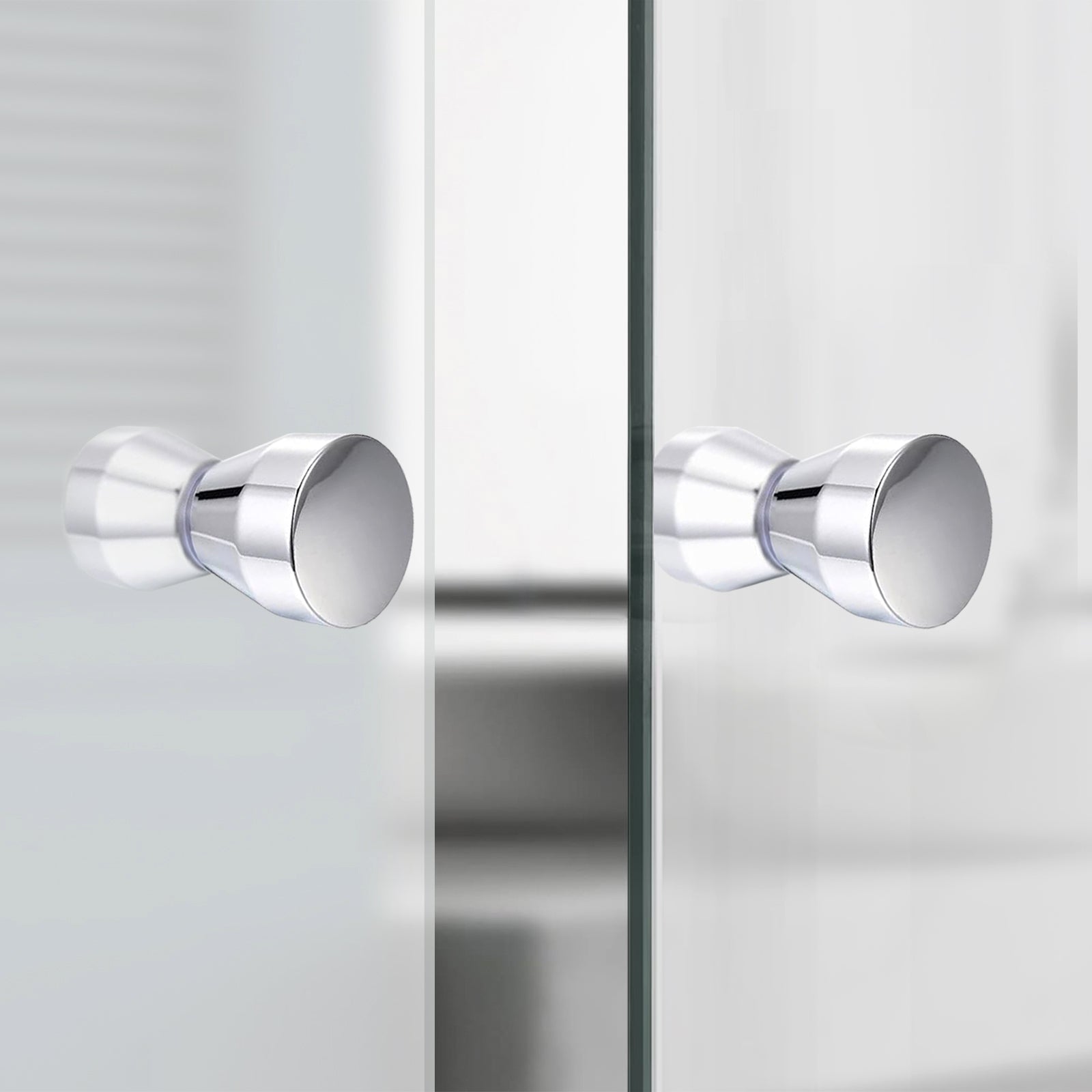 Cone Chrome Aluminium Shower Door Knob Handle Set Of 2