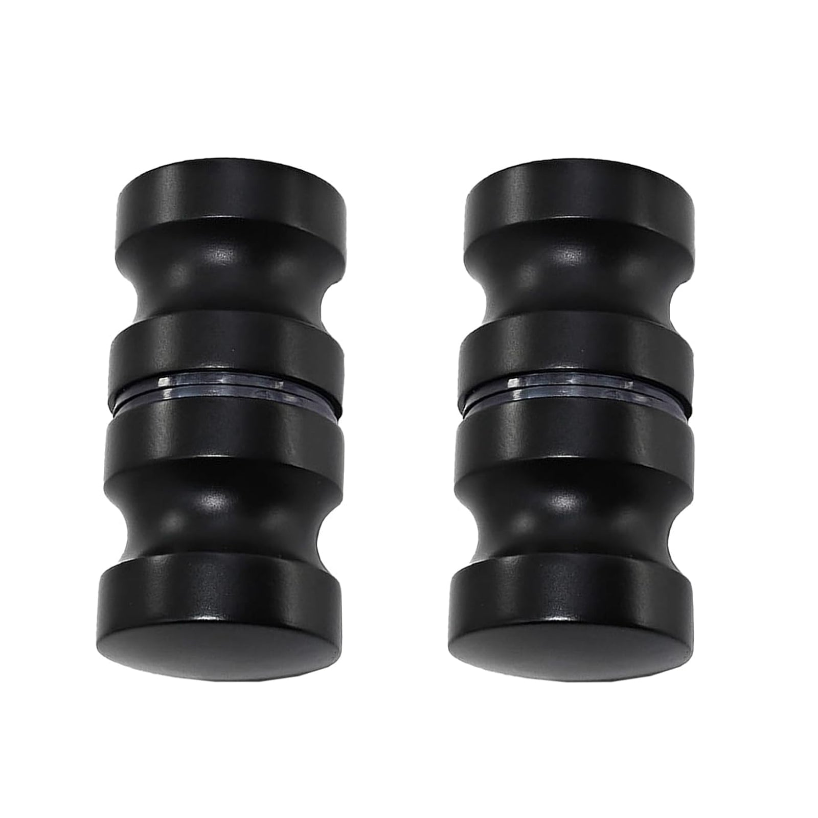 Round Black Aluminum Shower Door Knob Handle Set Of 2