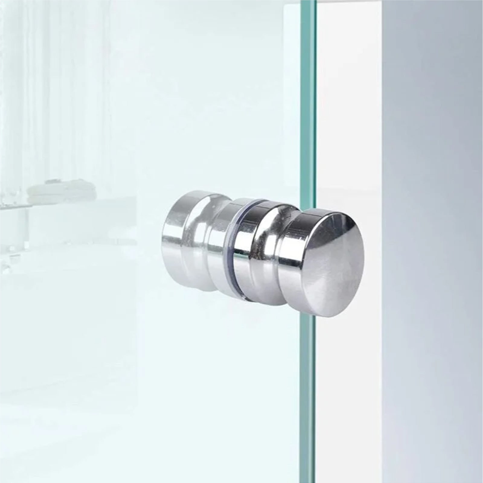Round Chrome Aluminium Shower Door Knob Handle