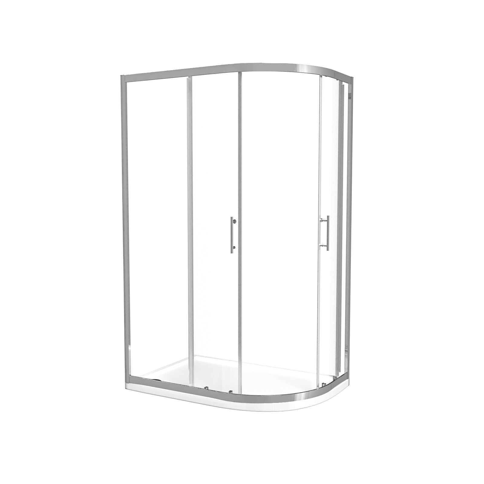 Chrome RH 1200 x 800mm Offset Quadrant Shower Enclosure & Tray