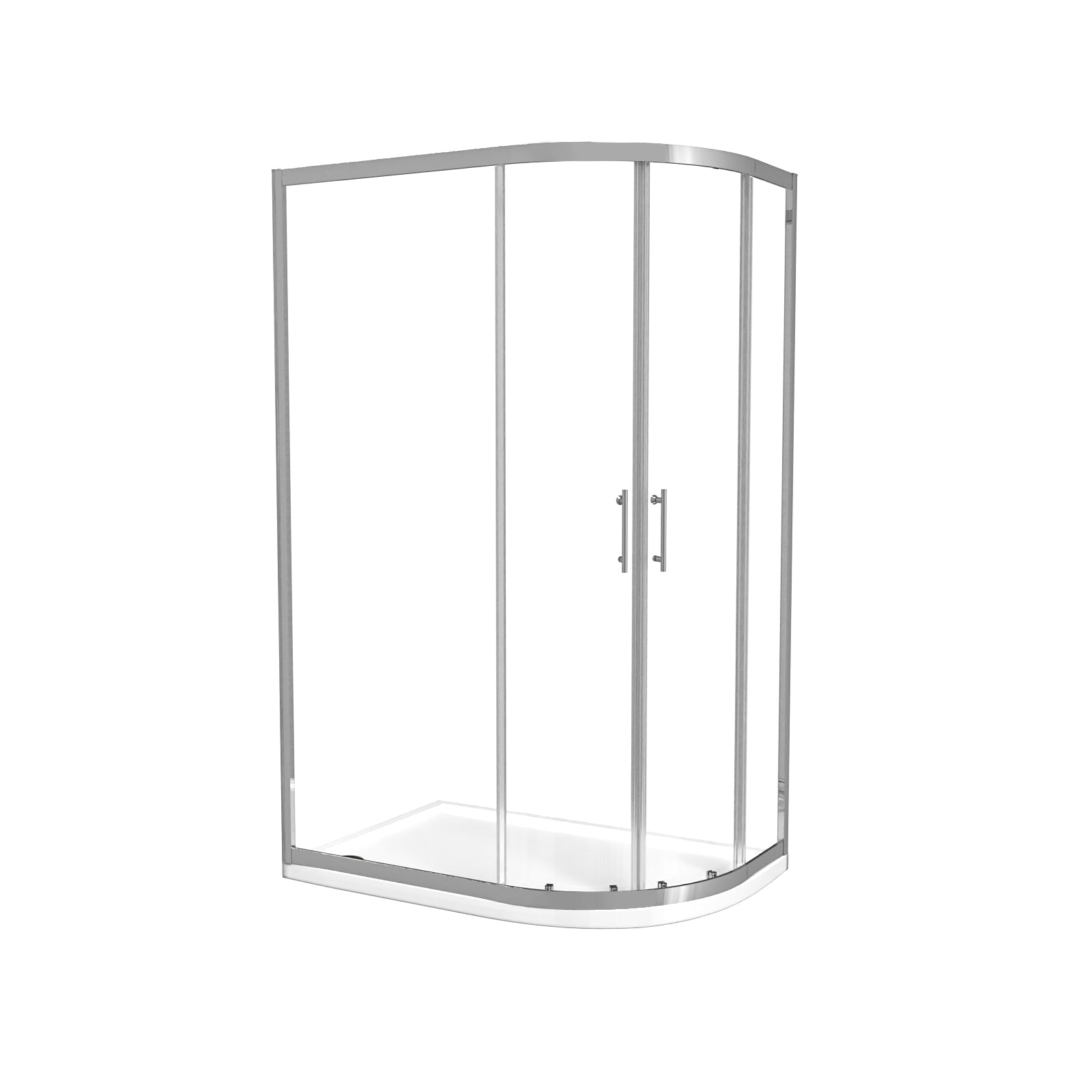 Chrome RH 1200 x 800mm Offset Quadrant Shower Enclosure & Tray