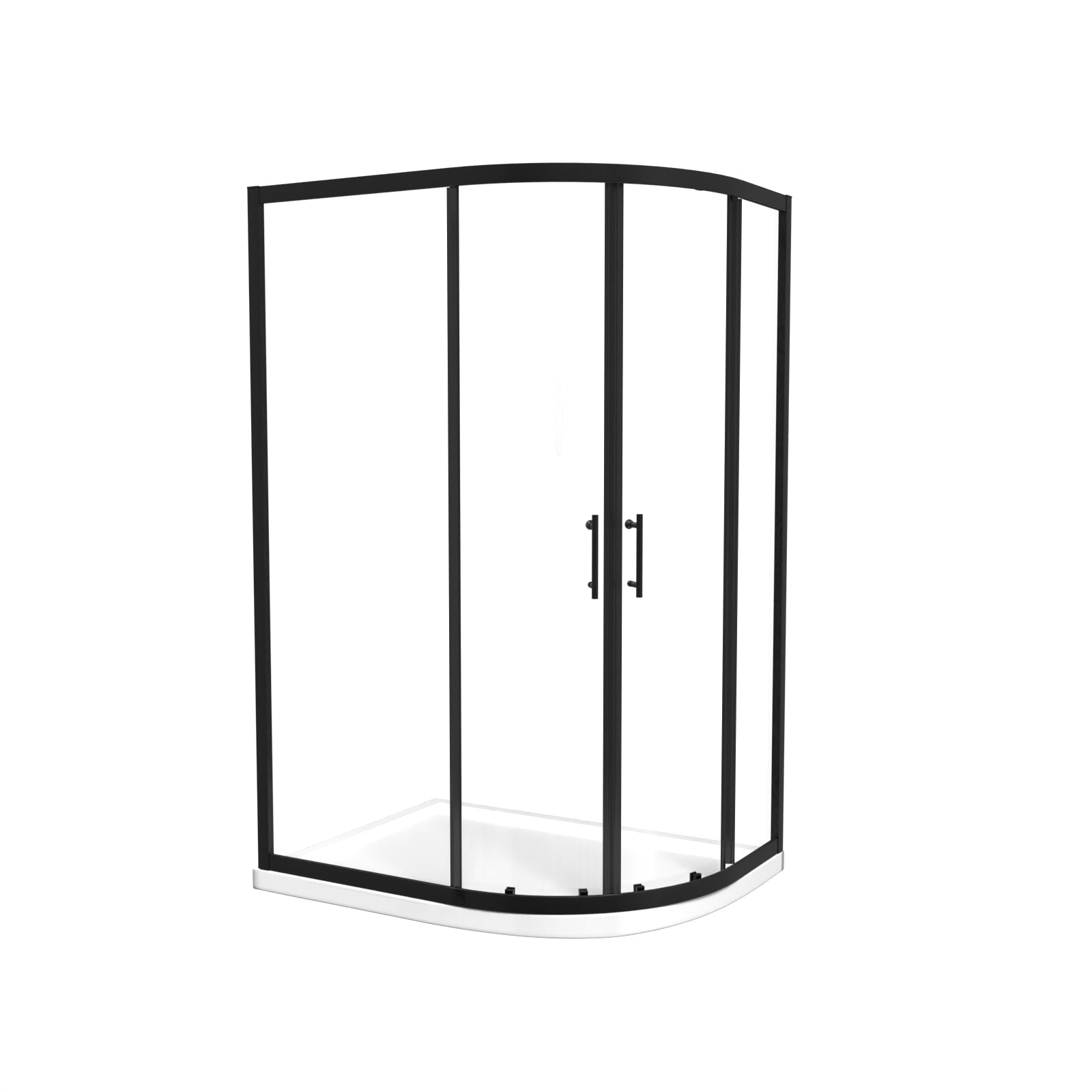 Saturn RH 1200 x 900mm Matt Black Framed Offset Quadrant Shower Enclosure & Tray
