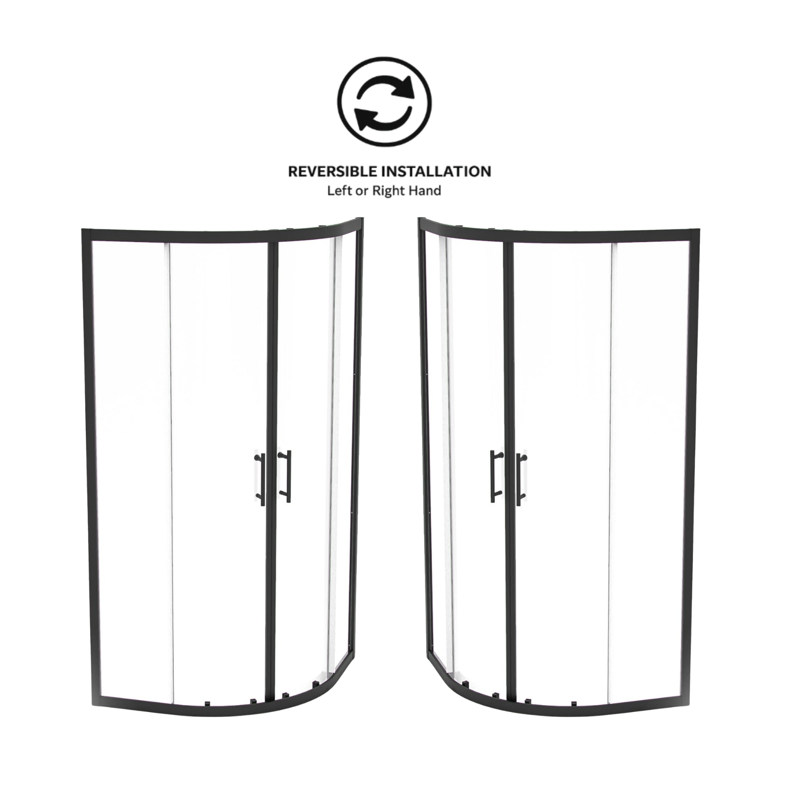 Quadrant shower enclosure set slate grey tray image # Tray Options_Without Tray