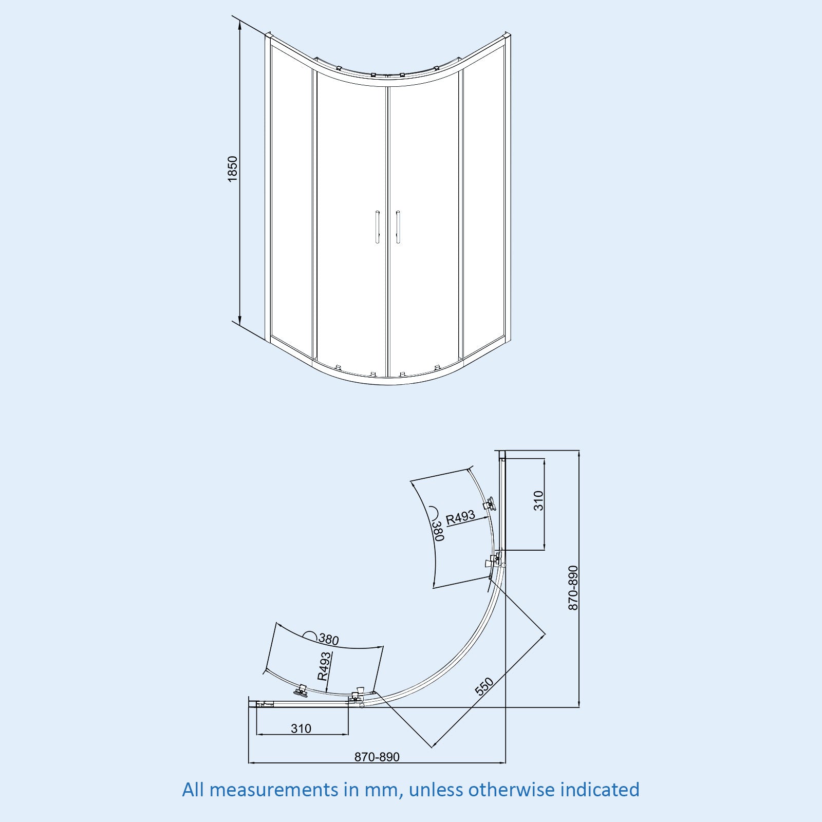 Dene Black Quadrant 900mm Shower Enclosure + LH Vanity Unit & BTW Toilet