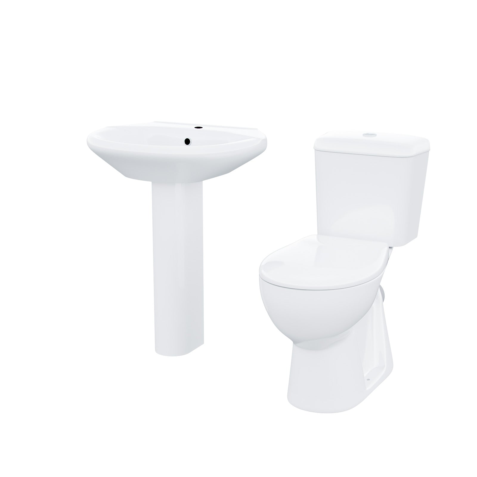 Toilet Pedestal Basin Shower Enclosure 3-Piece Bathroom Suite