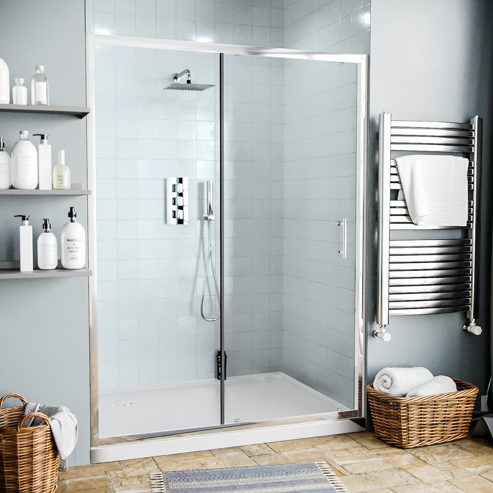 Saturn glass shower sliding door 1600 mm image # Options_1600 mm