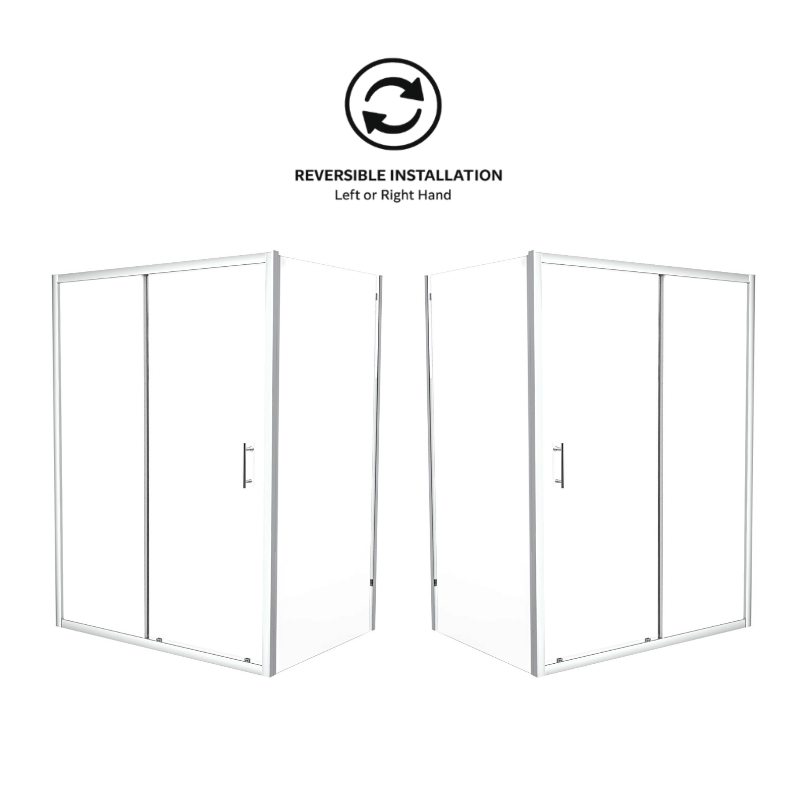 Sliding door enclosure chrome front view