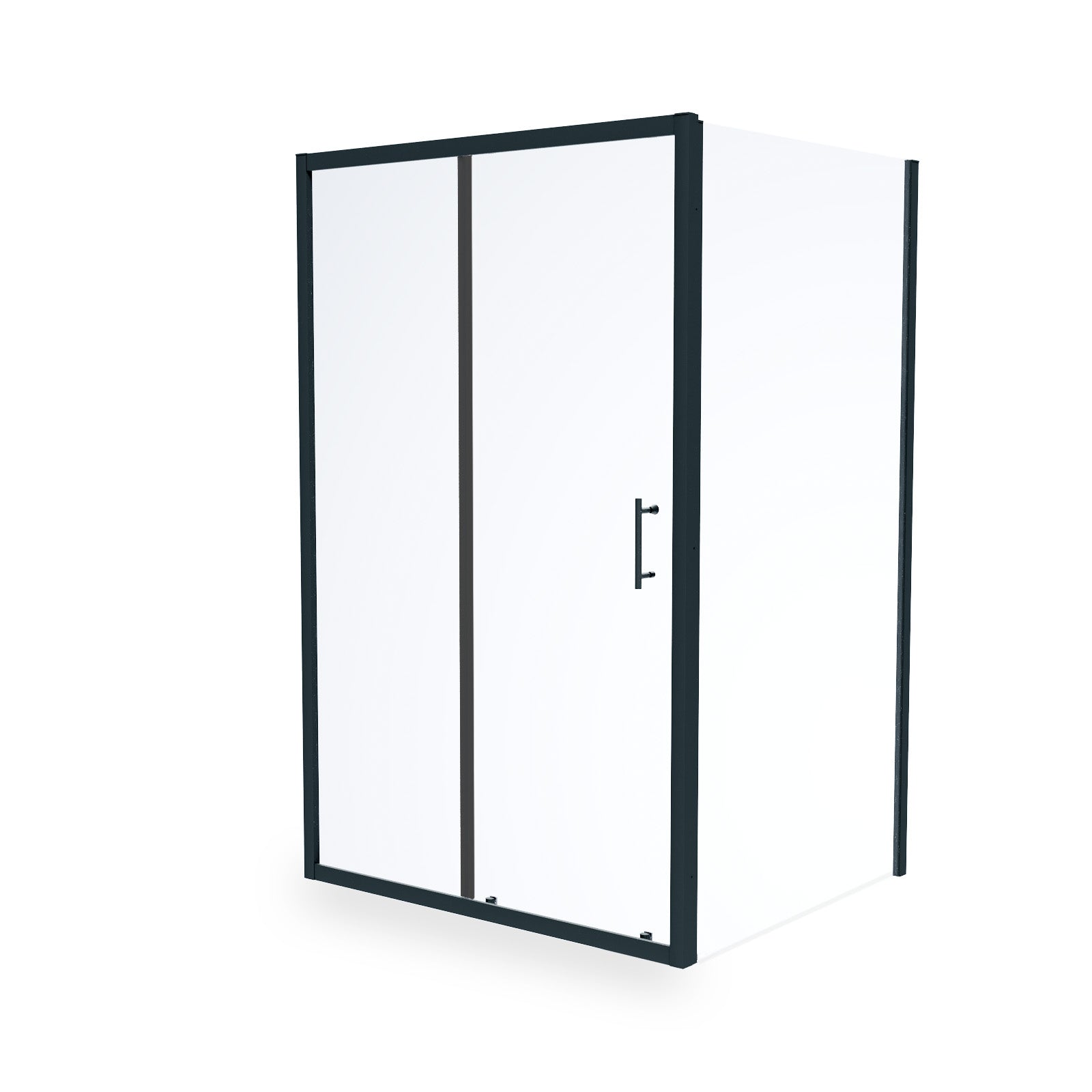 Magna 1000 x 1000mm Shower Enclosure Sliding Door & Side Panel Black
