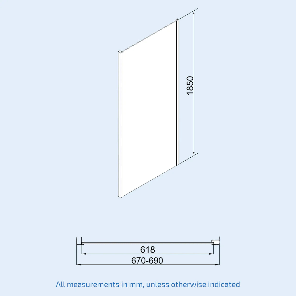Brushed Brass 700mm Bi-fold Shower Door 700mm Side Panel Tempered Glass