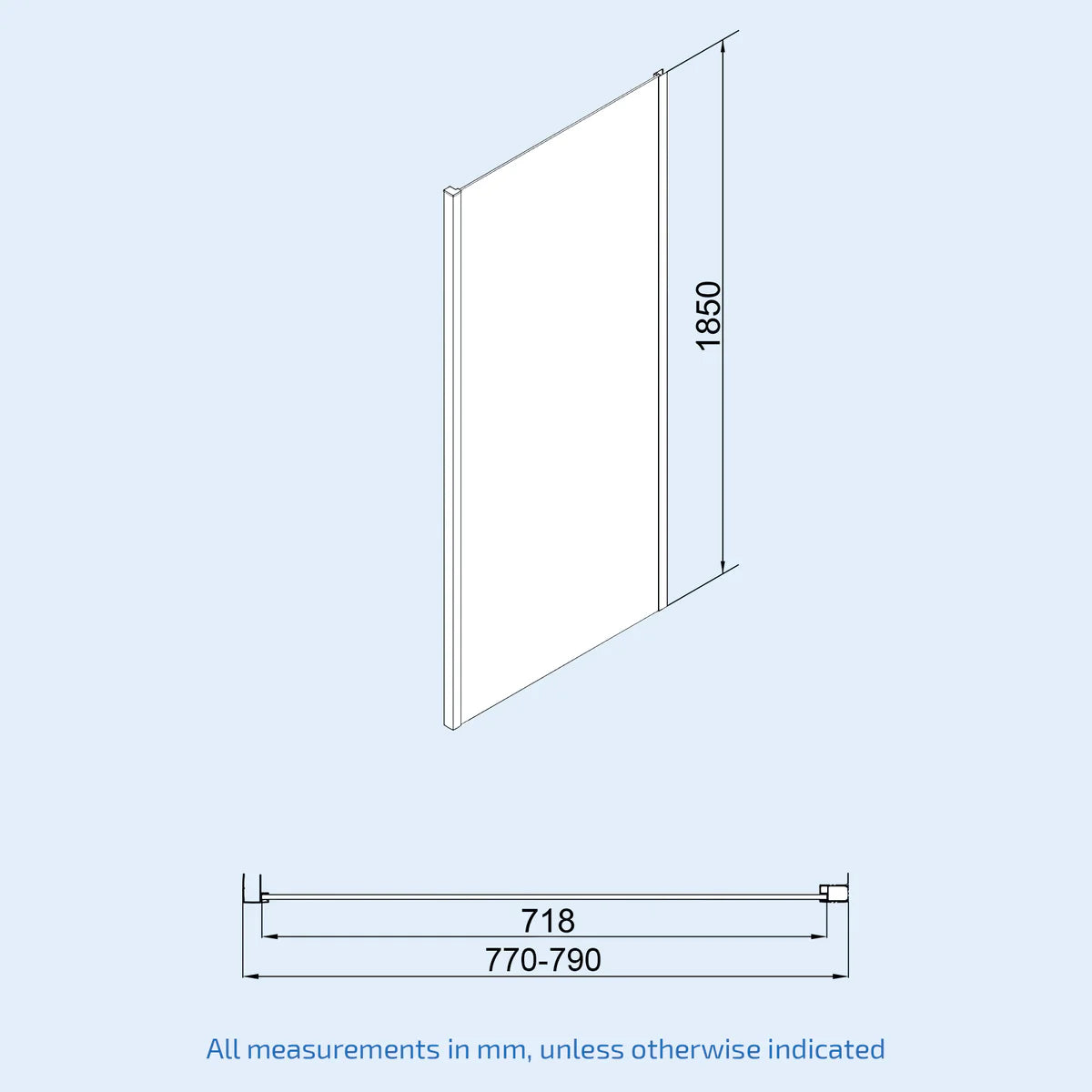 Brushed Brass 800mm Bi-fold Shower Door 800mm Side Panel Tempered Glass
