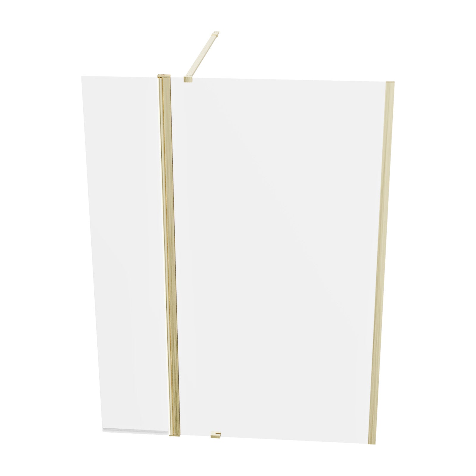 Brushed Brass 1200mm Wet Room Shower Screen 8mm Tempered Glass With 300mm Flipper Panel