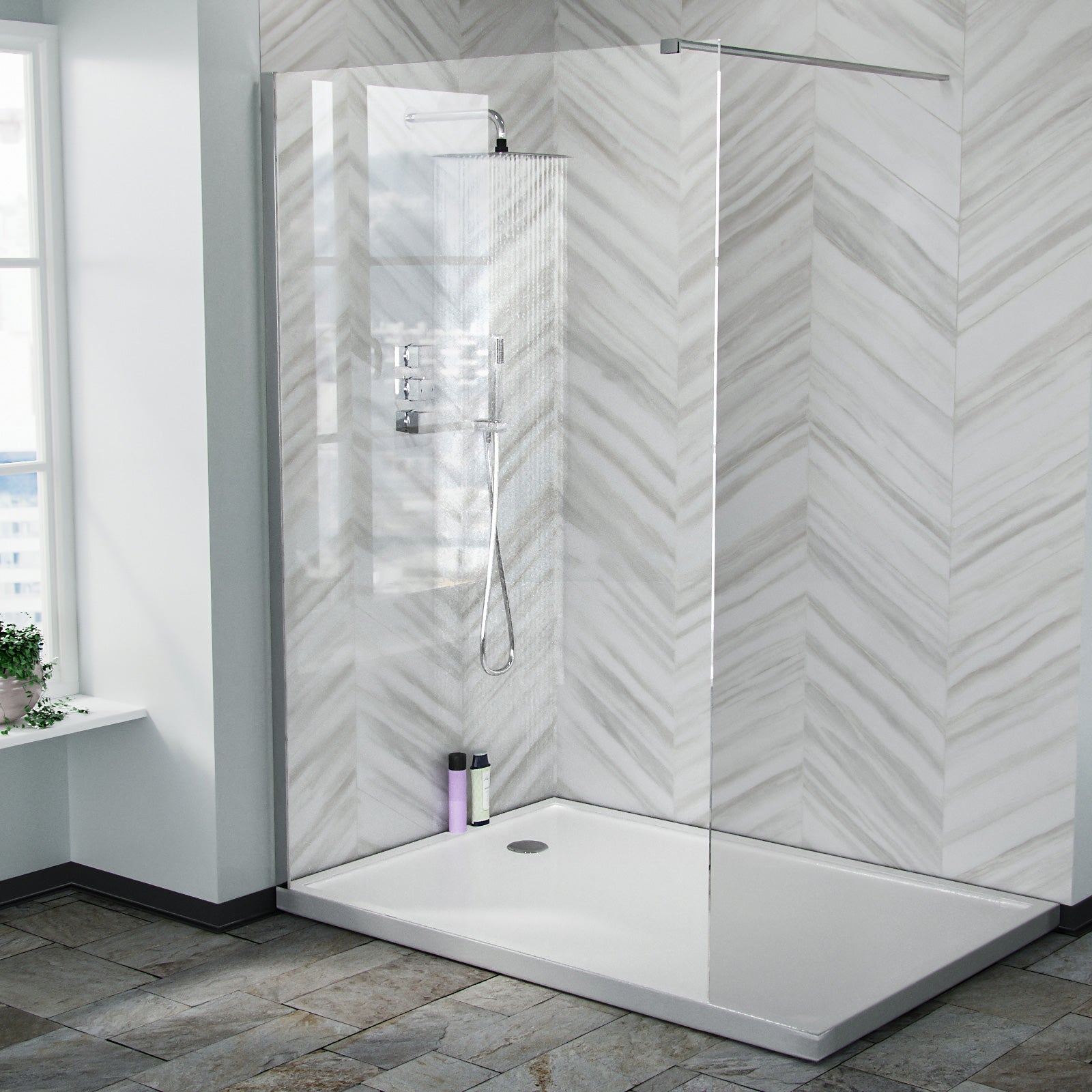 Samoa Walk in Wet Chrome Room Enclosure