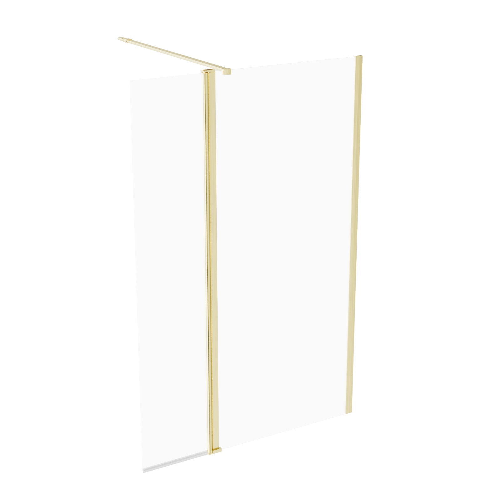 Brushed Brass 700mm Wet Room Shower Screen 8mm Tempered Glass With 300mm Flipper Panel