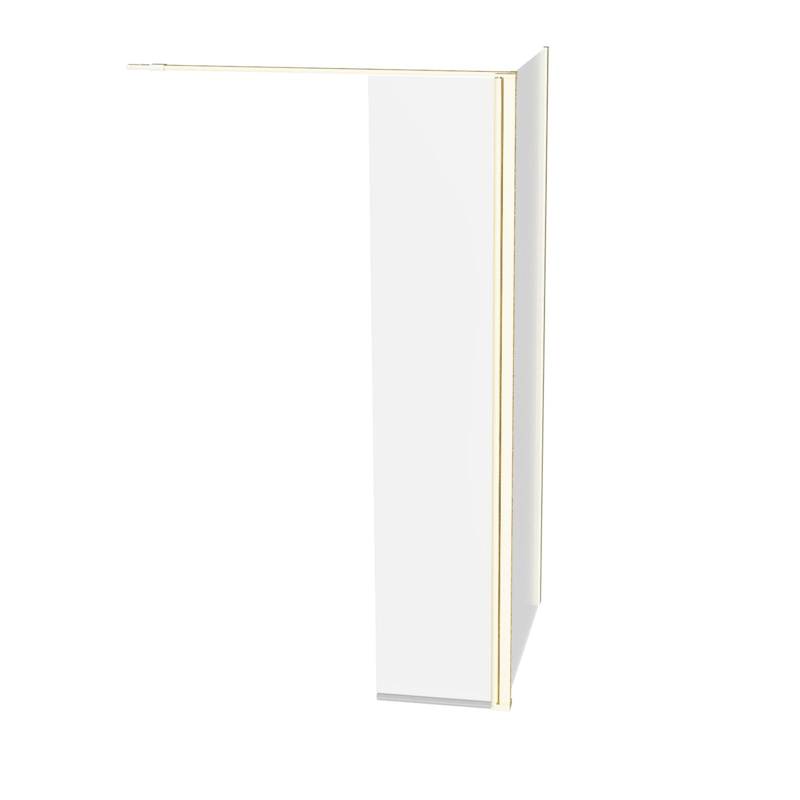 Brushed Brass 700mm Wet Room Shower Screen 8mm Tempered Glass With 300mm Flipper Panel