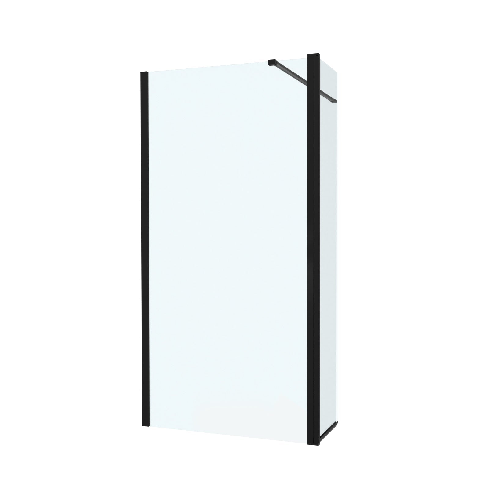 Magna Black 900mm Wet Room Shower 8mm Tempered Glass Screen With 300mm Flipper Panel