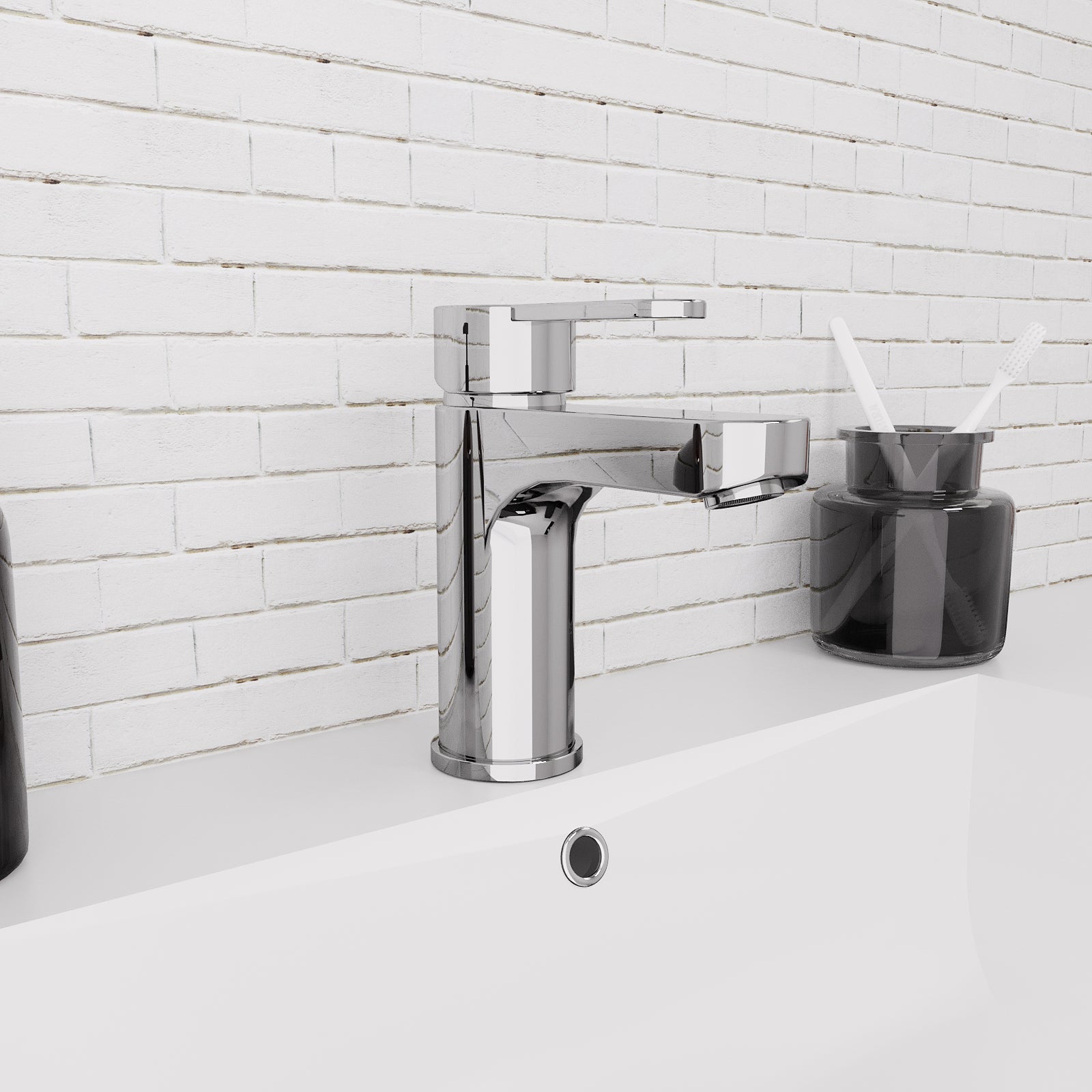 Modern Round Chrome Design Bathroom Basin Single Lever Mono Mixer Tap