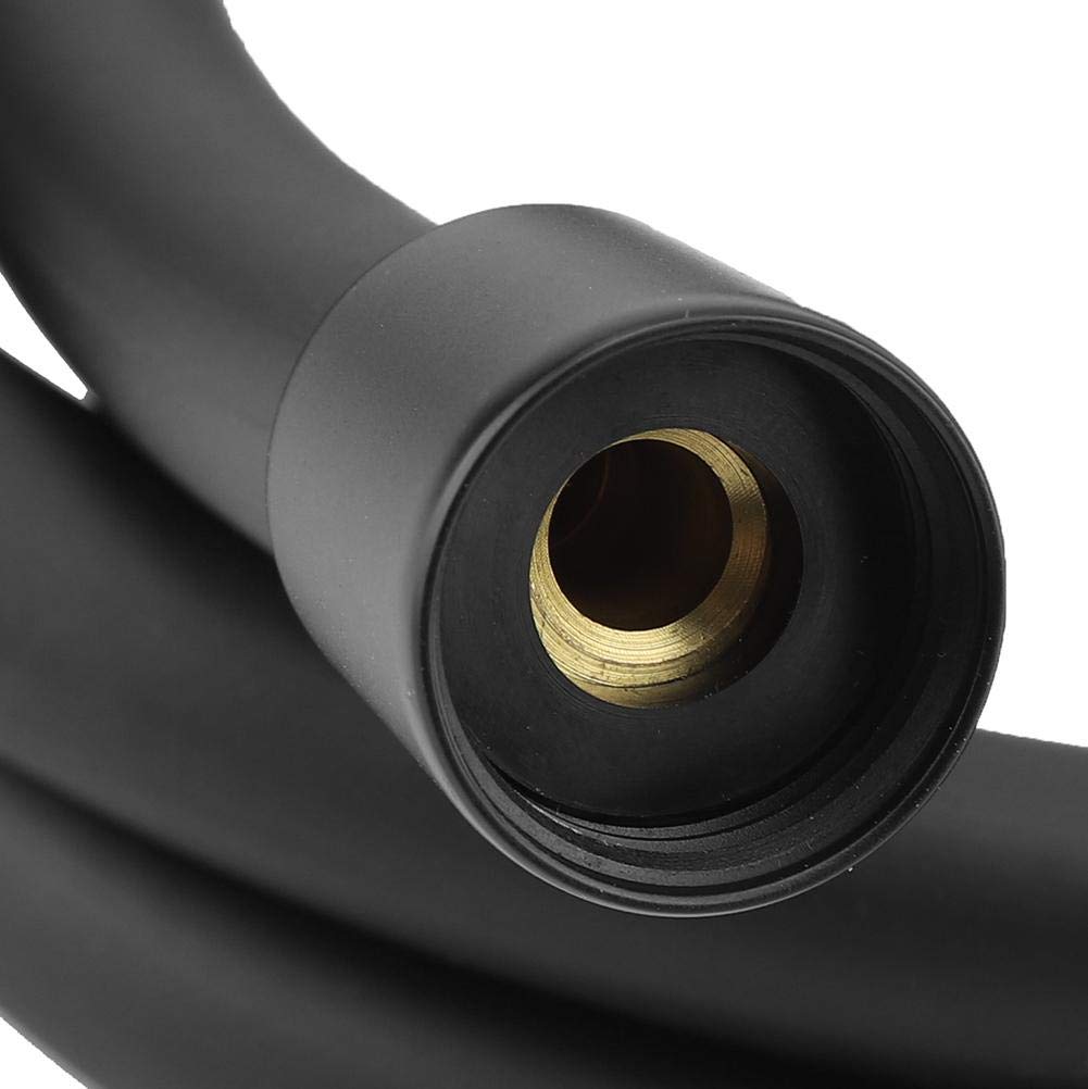 1.5m Smooth Matt Black PVC Flexible Shower Hose Replacement With Brass Connectors
