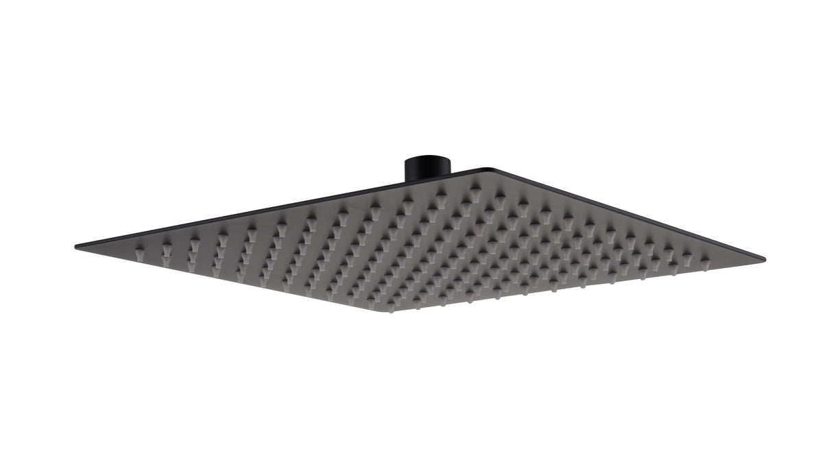 Rennes Concealed Thermostatic Overhead 250mm Square Rainfall Shower Mixer Set Matte Black