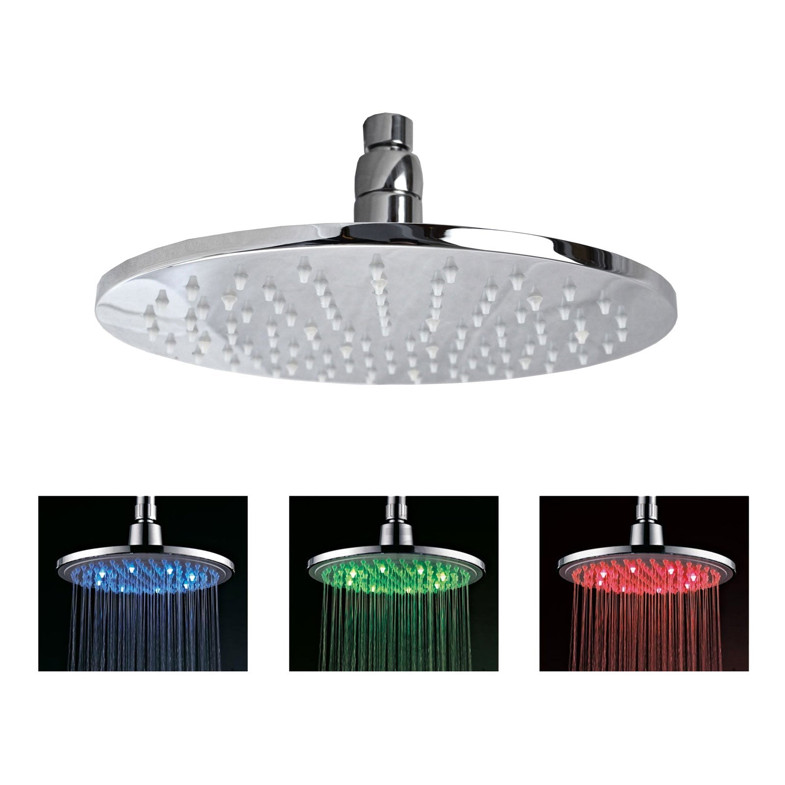 Calla Round Concealed Thermostatic Shower Valve Mixer Set - LED Shower Shower Head & Rail Handset