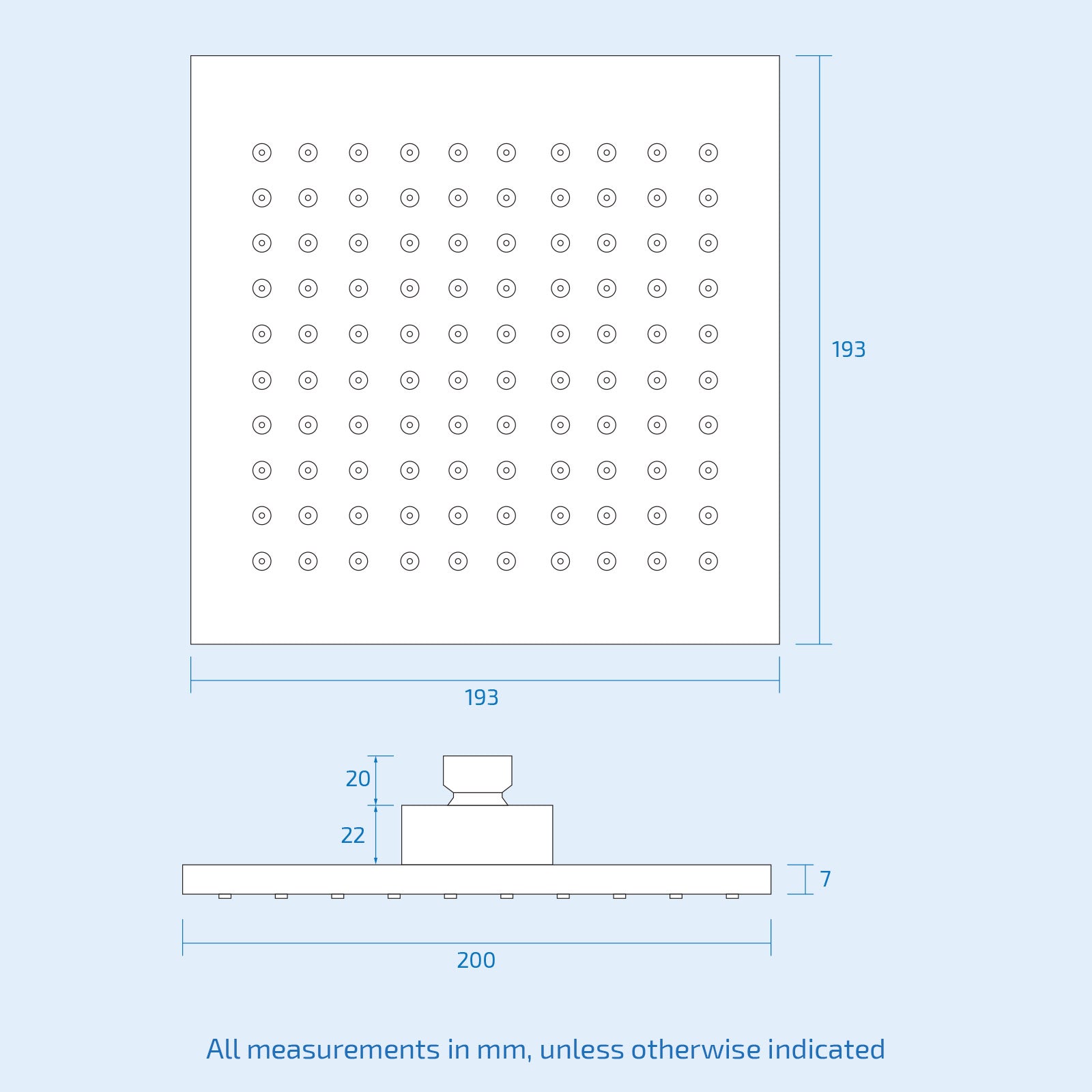Cameo 3 Dial 2 Way Square Set - Shower Head & Handset