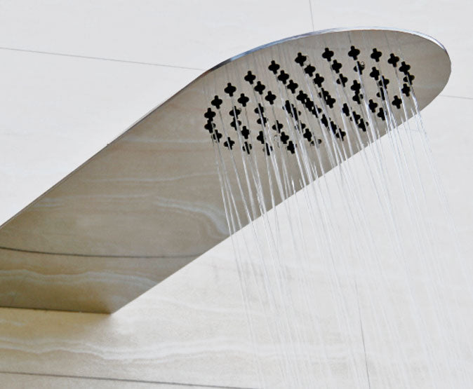 Chrome Round Ultra Slim Waterfall 1 Way Over Head Rain Shower Head 250mm