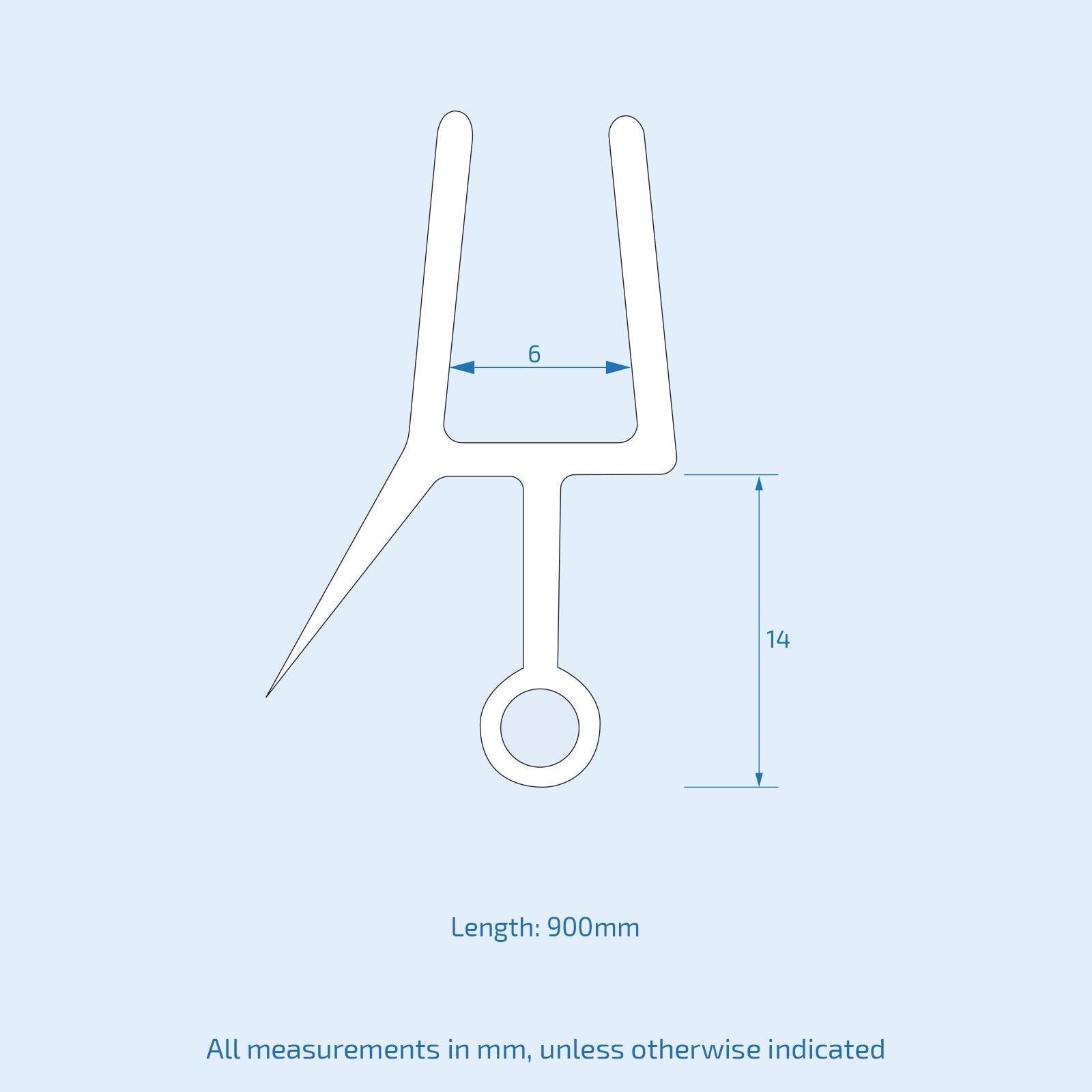 Bath Shower Door Rubber Seal Strip For 6mm Glass Seals Gaps Up To 14 mm
