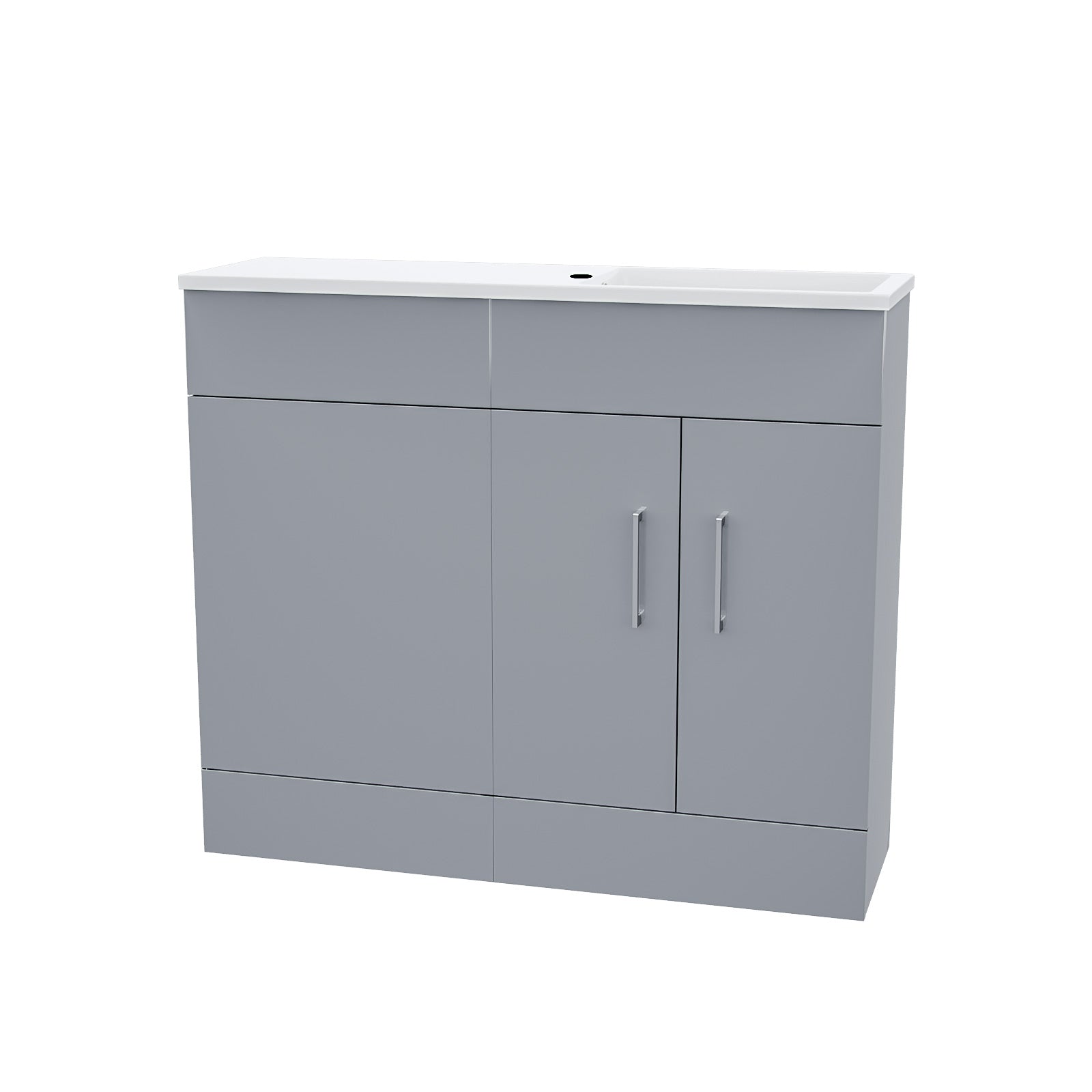 James Grey 1000mm Freestanding Slimline Vanity Cabinet White Resin Basin