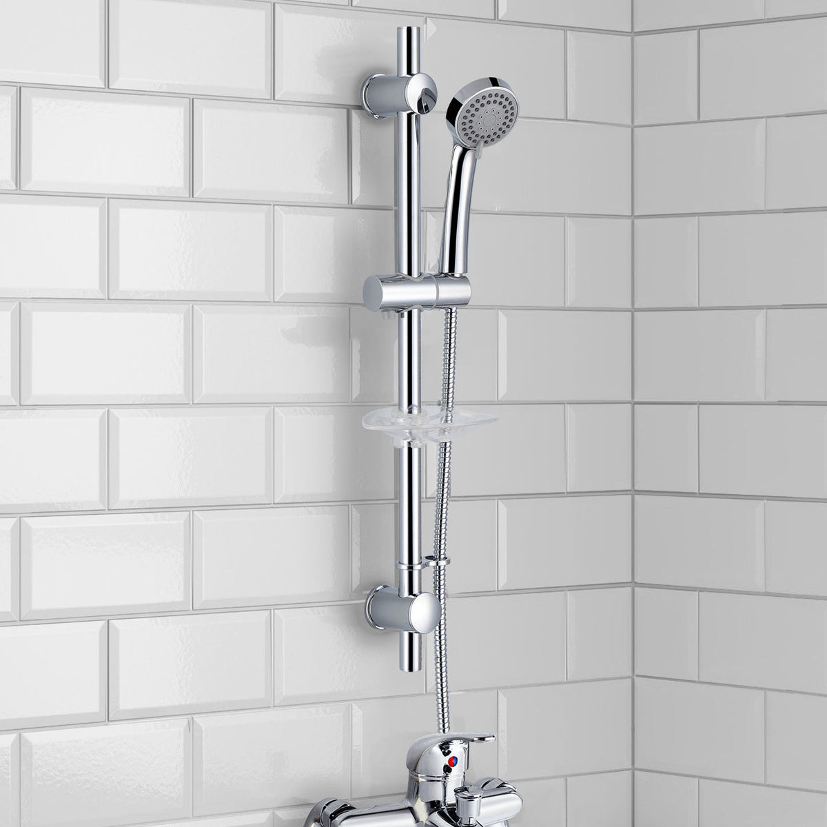 Modern Concealed Thermostatic Mixer Valve With Ceiling Shower Head And Handset Rail Kit