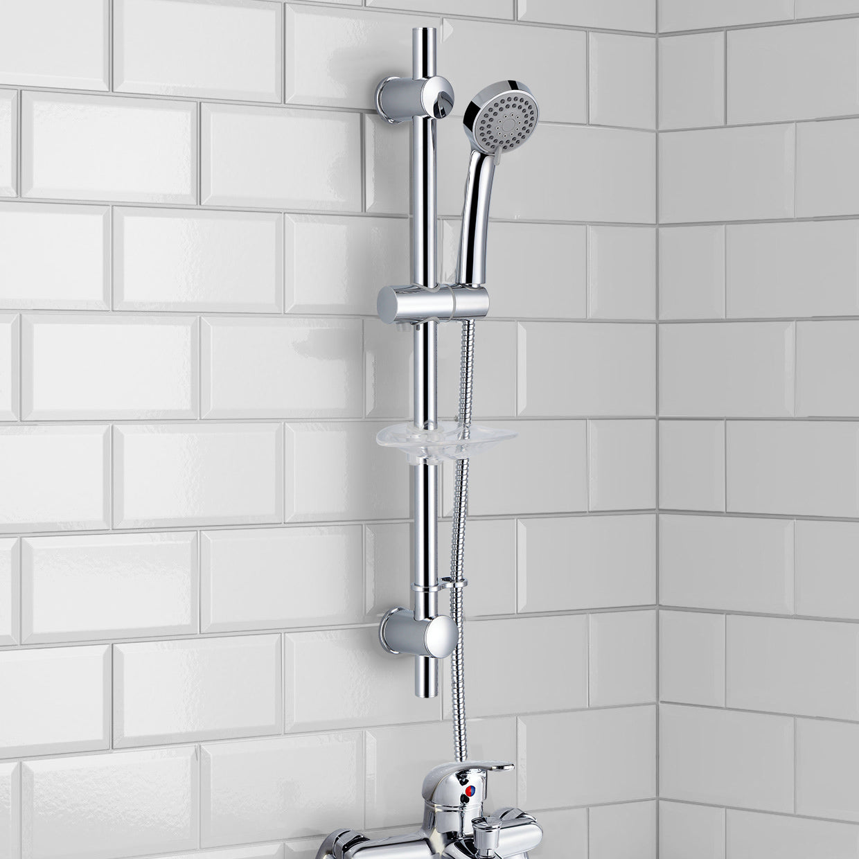 Bathroom Concealed Thermostatic Shower Mixer & Slider Rail 3 Mode Handset Shower