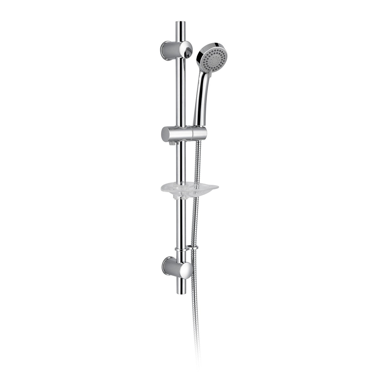 Round Chrome Concealed Shower Mixer Valve, Slider Rail Kit with Handset & Elbow