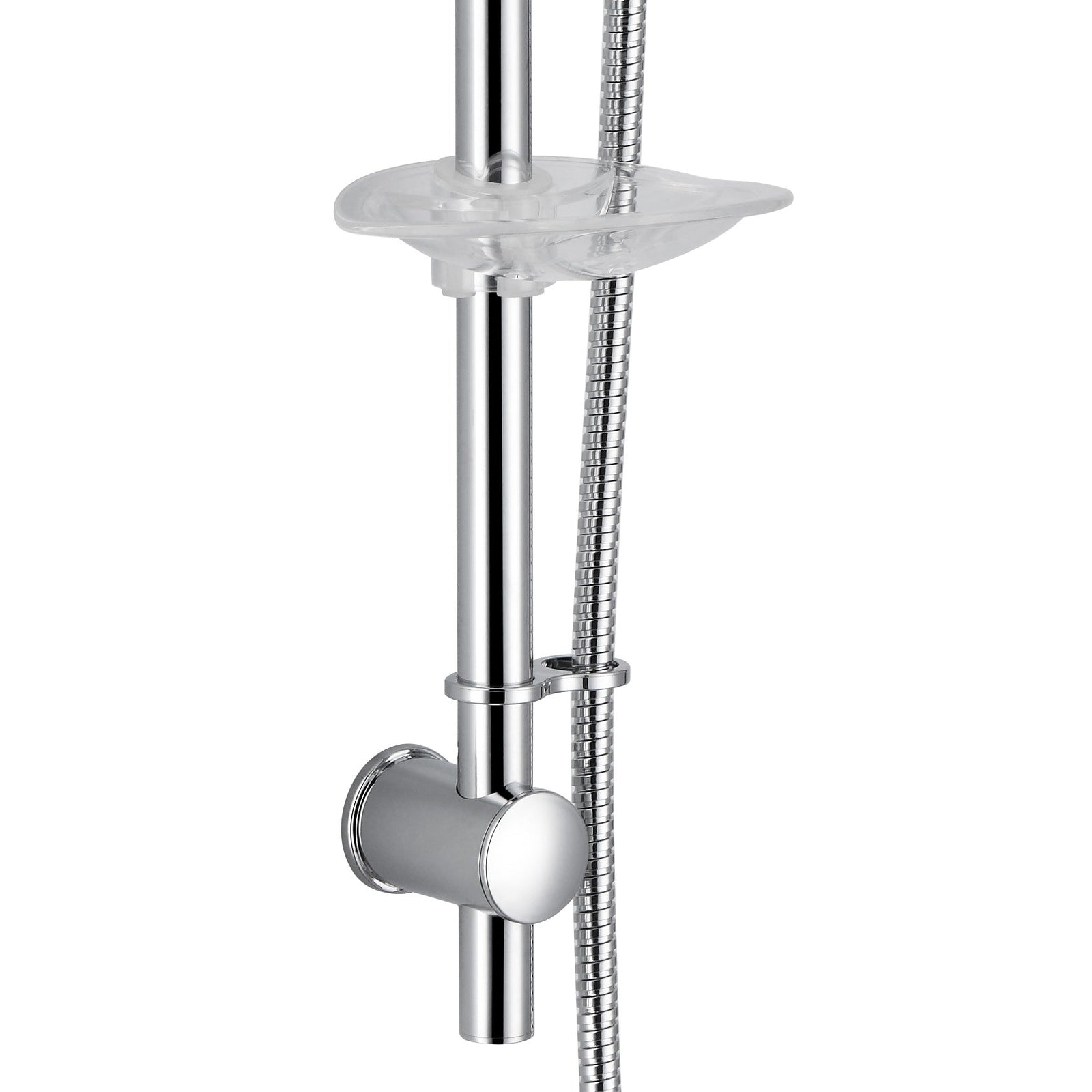Chrome Deck Mounted Bath Filler Shower Mixer Slider Rail Handset Kit